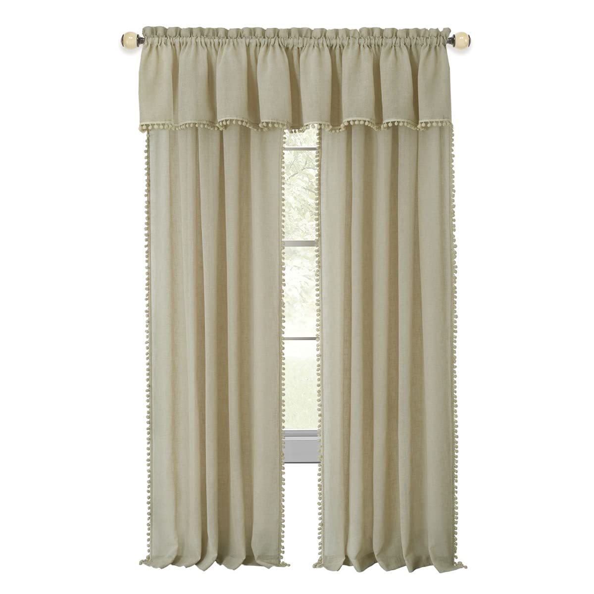 Achim Home Furnishings Wallace Rod Pocket Window Curtain Panel 52