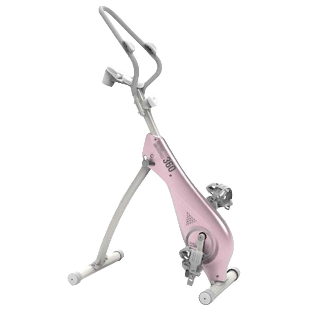 DPPAN Foldable Exercise Bike - Seatless Magnetic Resistance Stationary Bike for Home Workouts, Cardio Training & Indoor Cycling - Compact & Portable Fitness Equipment for Small Spaces (Pink)