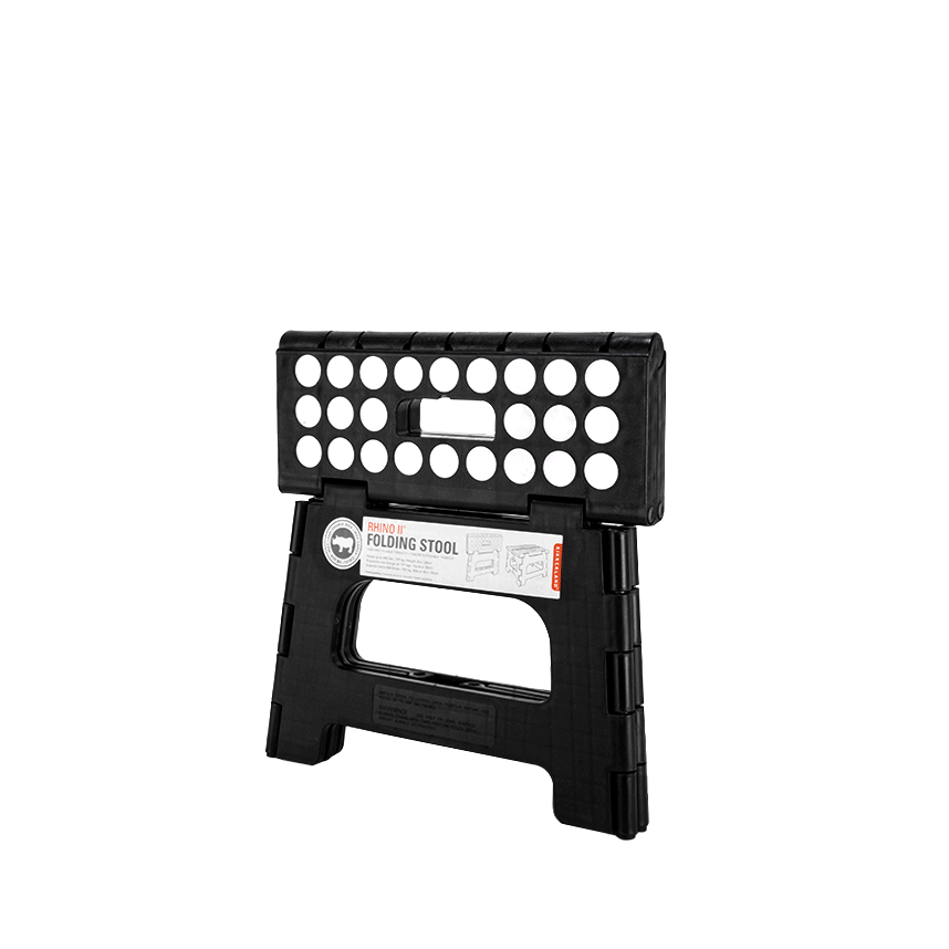 Rhino® II Step Stool - Heavy Duty Black Step Ladder for Kitchen, Bathroom & Garage - Non-Slip Safety Stool for Adults & Kids