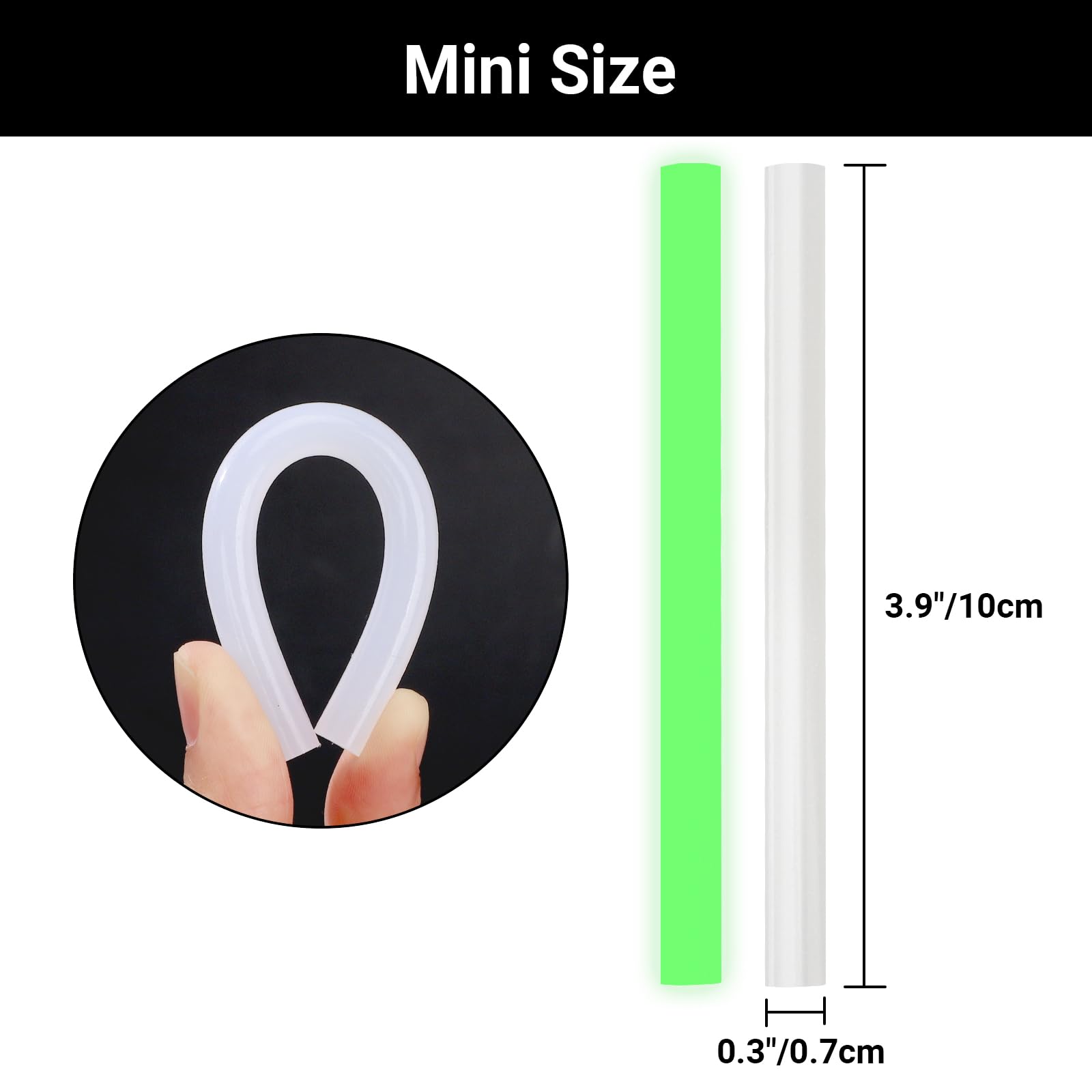 Glow in The Dark Hot Glue Sticks 72 Pack - 0.27