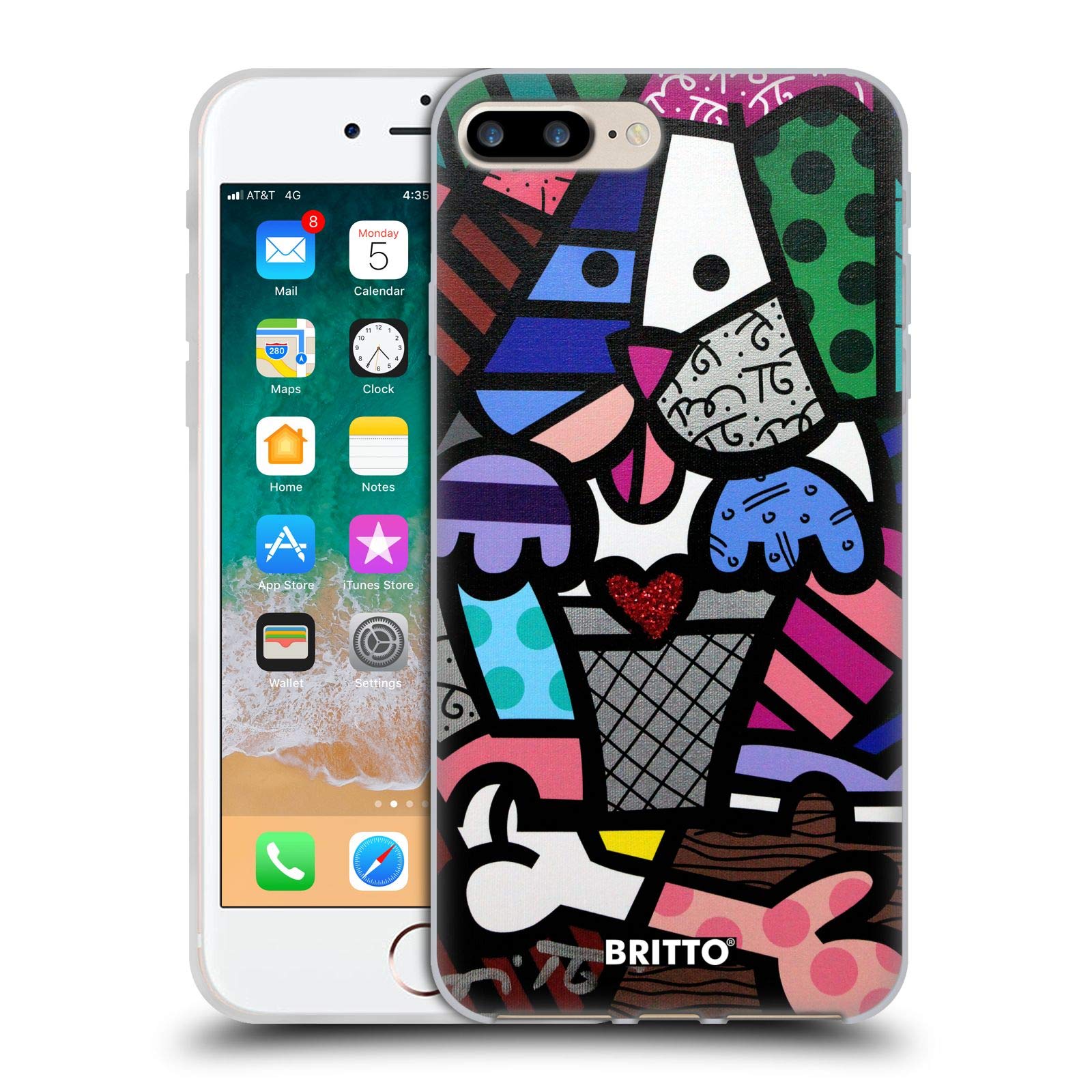 Head Case Designs Britto Puppy Love Abstract iPhone 7 Plus/8 Plus Soft Gel Case - Perfect for Everyday Protection & Artistic Style