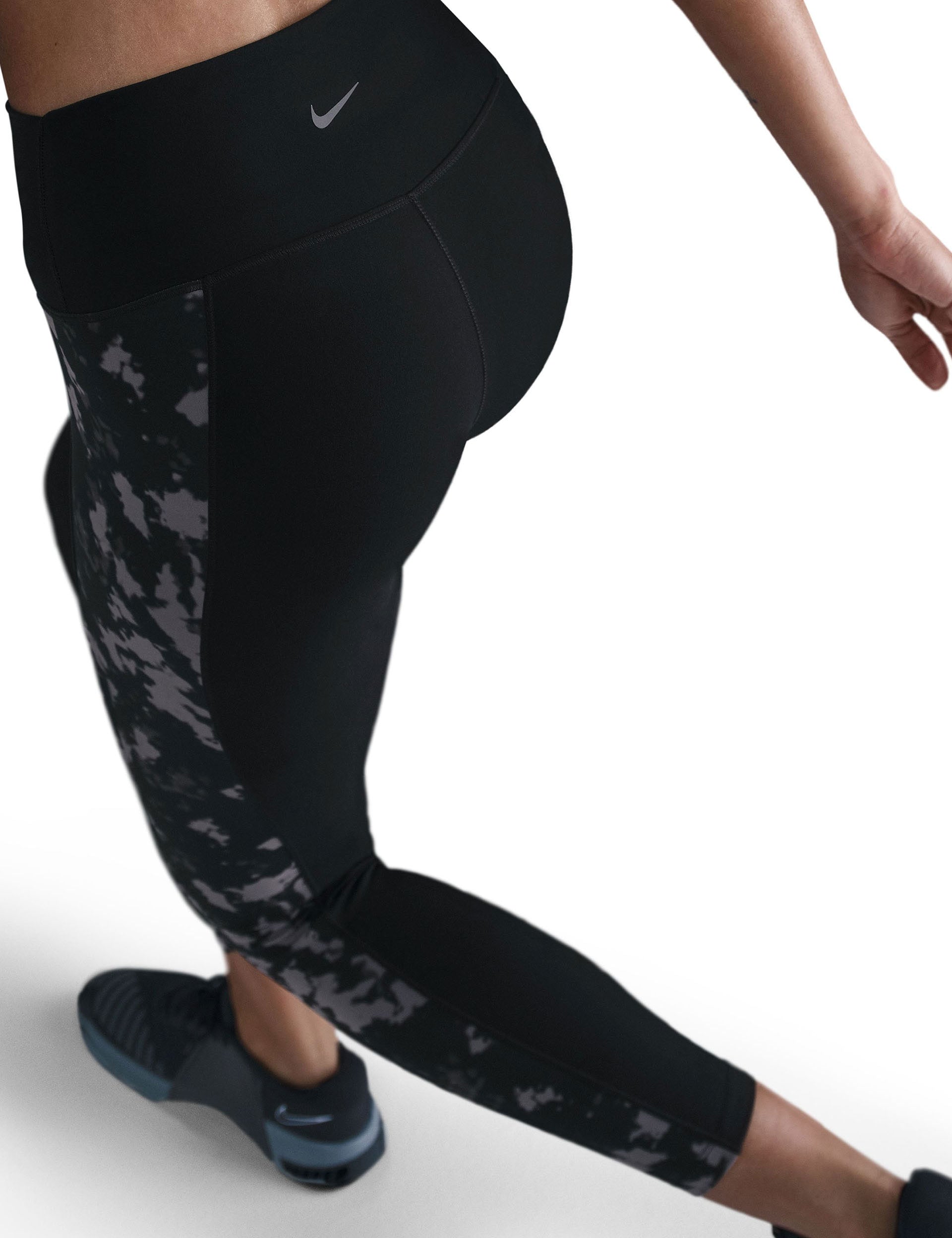 High Waisted 7/8 Printed Leggings for Women - Black | Comfortable & Stylish Workout Pants for Yoga, Running & Gym