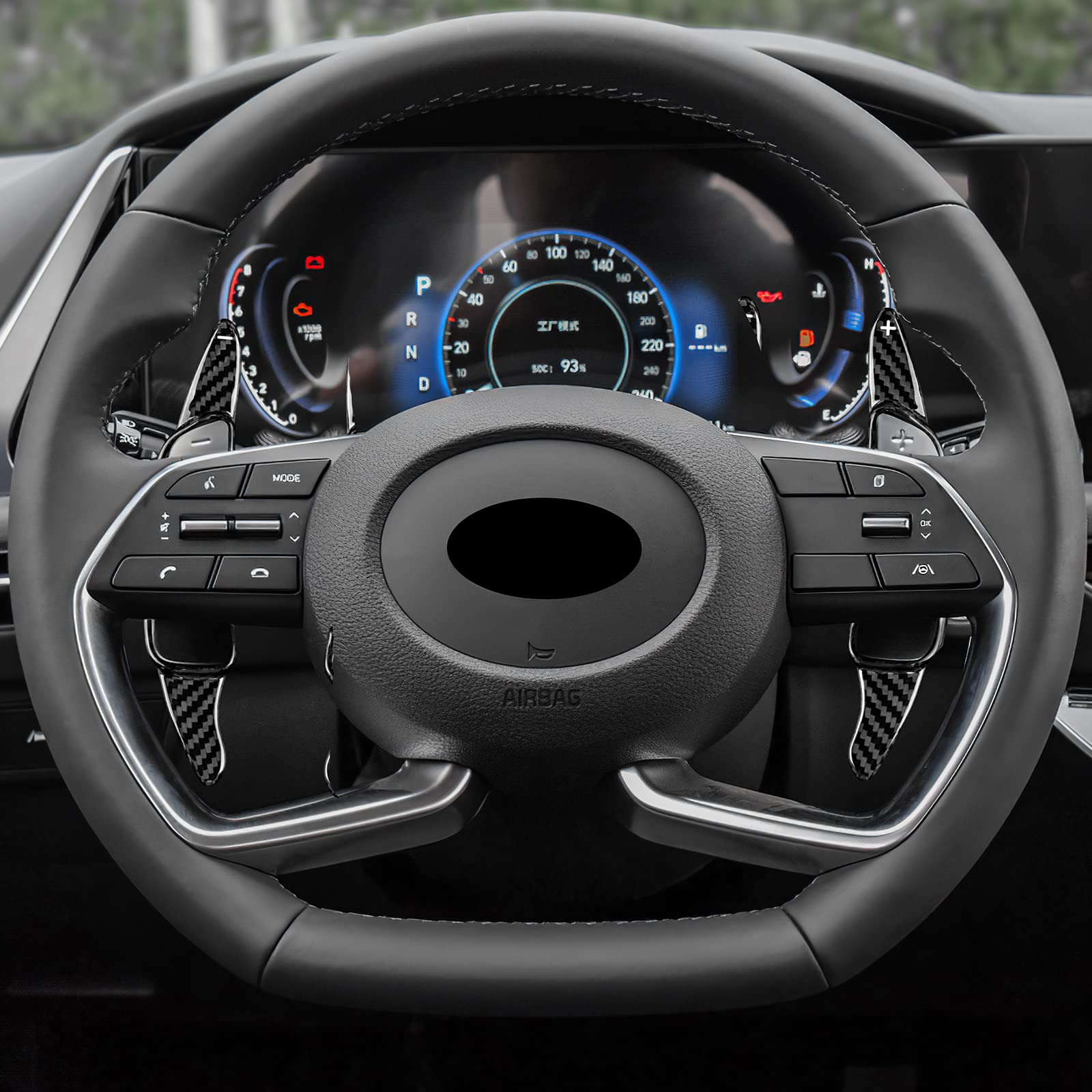Premium Real Carbon Fiber Steering Wheel Shift Paddle Extensions - Compatible with Hyundai Sonata 10 (2020-2022) & Genesis G70 (2015-2022) - Black - Enhance Driving Performance & Style for Sporty Rides