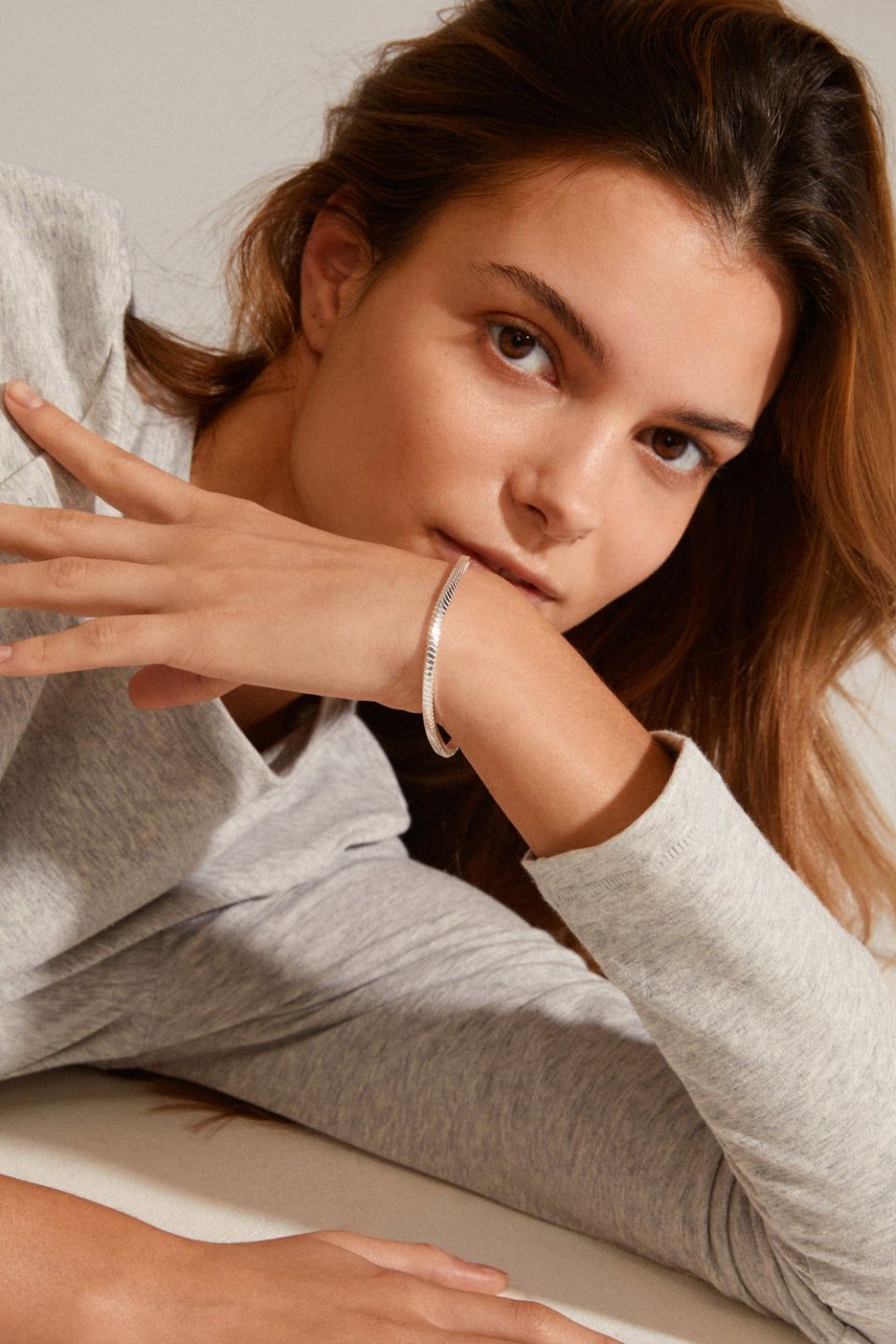 Dominique Flat Snake Silver Chain Recycled Bracelet - Stylish Unisex Jewelry for Everyday Wear & Gifts | Perfect for Casual Outfits, Date Nights & Special Occasions