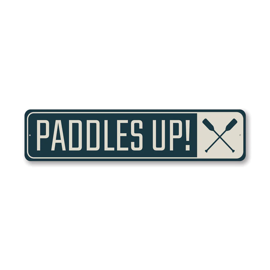 Paddles Up Canoe Sign - Rustic Wooden Canoe Paddle Wall Decor for Cabin, Lake House & Outdoor Enthusiasts - Perfect for Camping, Fishing & Nautical Themed Rooms