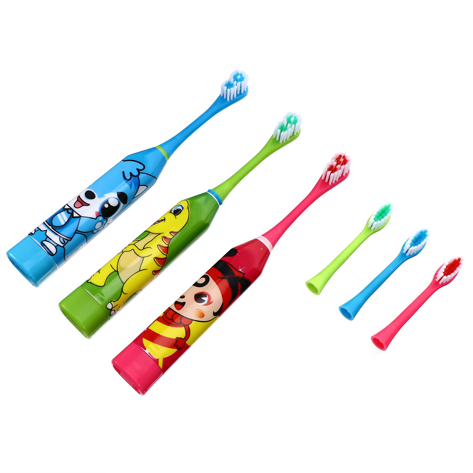 Healifty Kids Electric Toothbrush Set - Battery Powered Toothbrush for Boys & Girls with 3 Color Options - Perfect for Home, Travel & School Dental Care