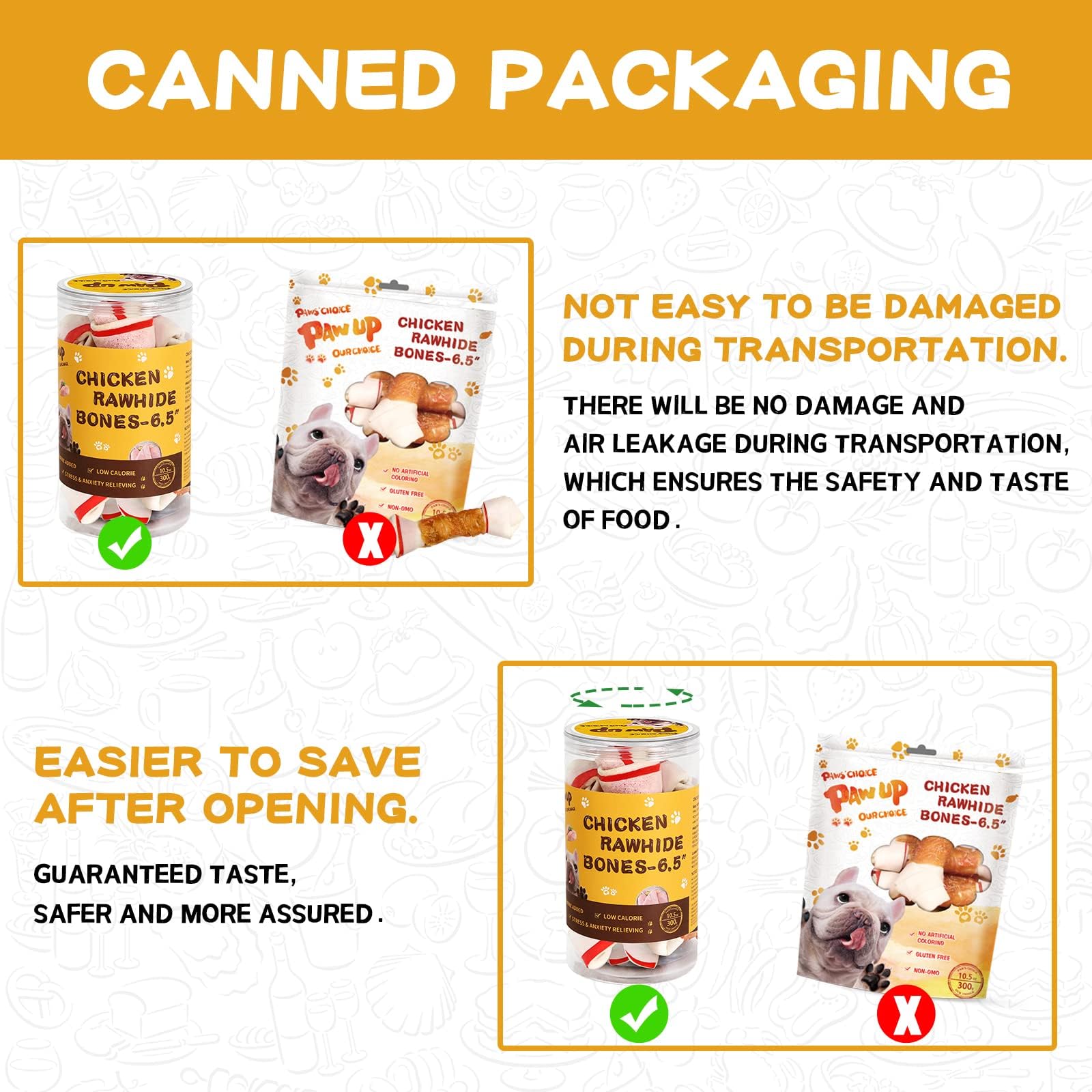 Premium Chicken Wrapped Rawhide Dog Chews - Long Lasting Natural Treats for Medium & Large Dogs with Taurine, 12.5 oz - Perfect for Training, Teething & Dental Health