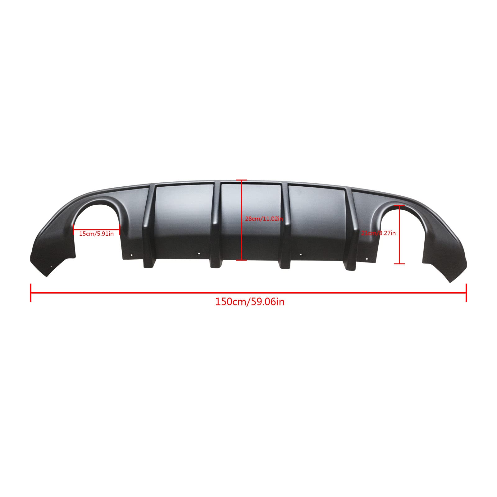 NINTE Carbon Fiber Rear Diffuser for Dodge Charger 2015-2023 SRT/RT Models - Shark Fin Style Lower Bumper Lip (Fits Circle Exhaust Ports Only) | Aggressive Styling Upgrade for Street Racing & Car Shows