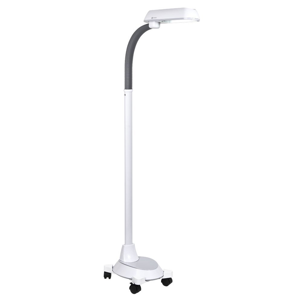OttLite 18W Adjustable Floor Lamp with Wheels - Bright LED Task Lighting for Home Office, Bedroom Reading & Study - Perfect for Crafting, Sewing & Nighttime Reading