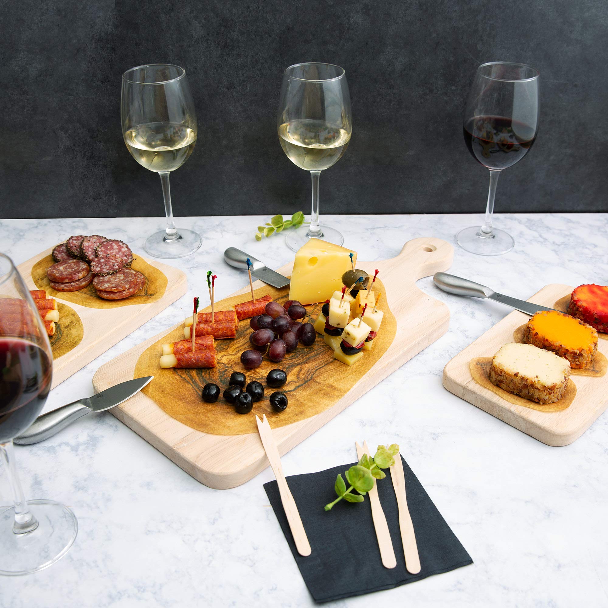 Disposable Cheese Board Paper Set of 45 - Assorted Sizes for Charcuterie & Cheese Platters - Rustic Wood Slice in 3 Sizes - Perfect for Entertaining, Weddings, Picnics & Travel