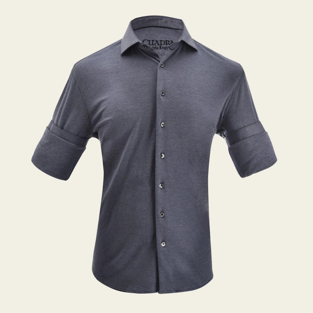 CM210101 Men's Navy Grey Casual Shirt - Slim Fit Button Down Shirt for Business & Everyday Wear | Office, Dating, Travel Outfits