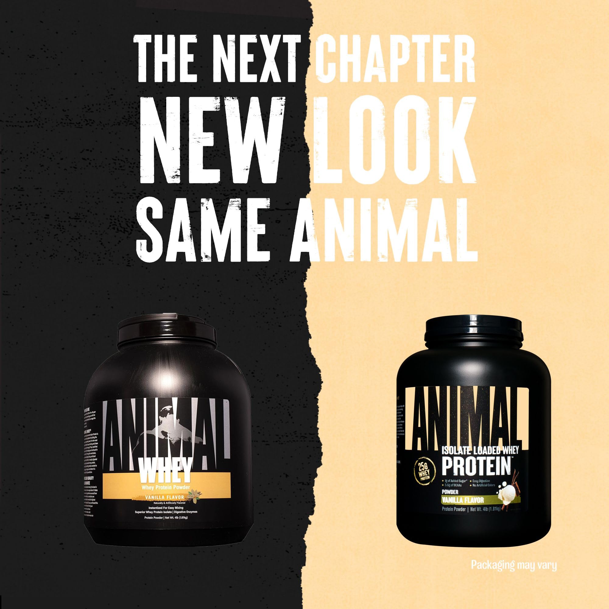 Animal Whey Isolate Protein Powder - 25g Protein for Muscle Building & Recovery, Low Sugar, Great Vanilla Taste - Pre & Post Workout Supplement with Digestive Enzymes for Men & Women - Ideal for Gym, Fitness & Weight Training - 4 lbs