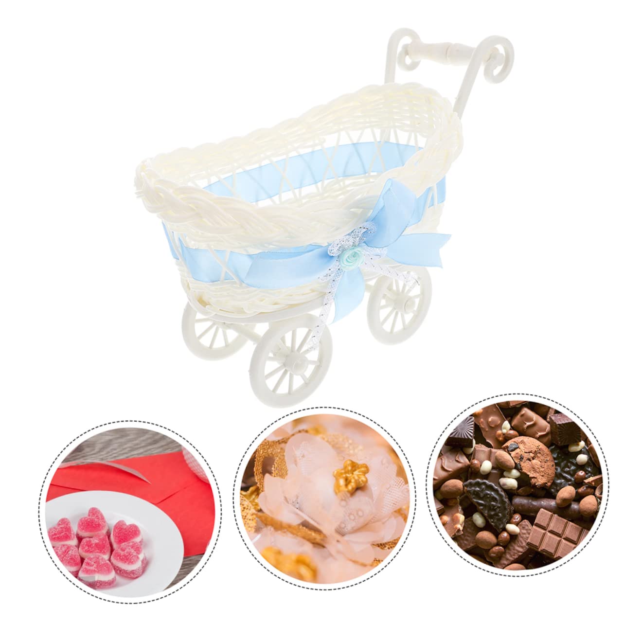SECFOU 2-Pack Woven Storage Baskets - Natural Party Wedding Decoration, Baby Doll Organizer, Home Decor Basket Bowl | Perfect for Gift Wrapping, Nursery Storage & Rustic Home Decor