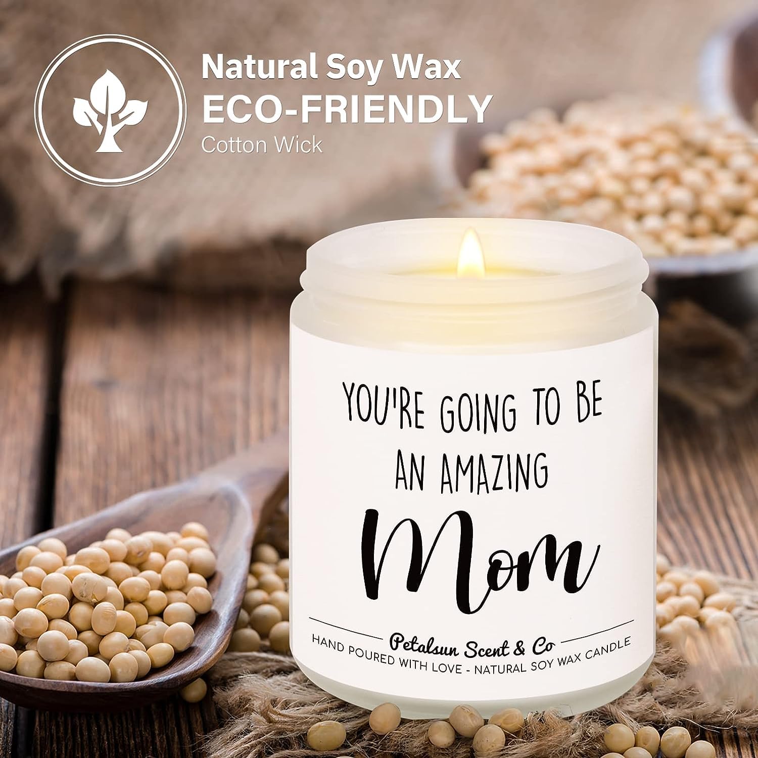 Handmade Lavender Natural Soy Wax Candle for New Moms - Thoughtful Pregnancy Gift for Expecting Mothers, Baby Shower Present & Relaxing Aromatherapy for Nursery & Home Decor