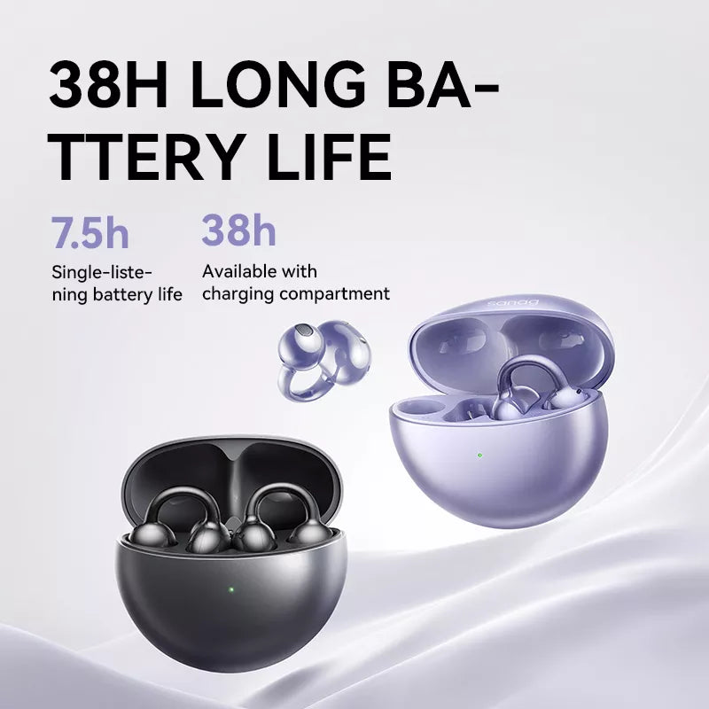 Sanag S6S Wireless Bluetooth Ear Clip Headphones with Air Conduction Technology - Perfect for Running, Cycling, Workouts & Outdoor Activities