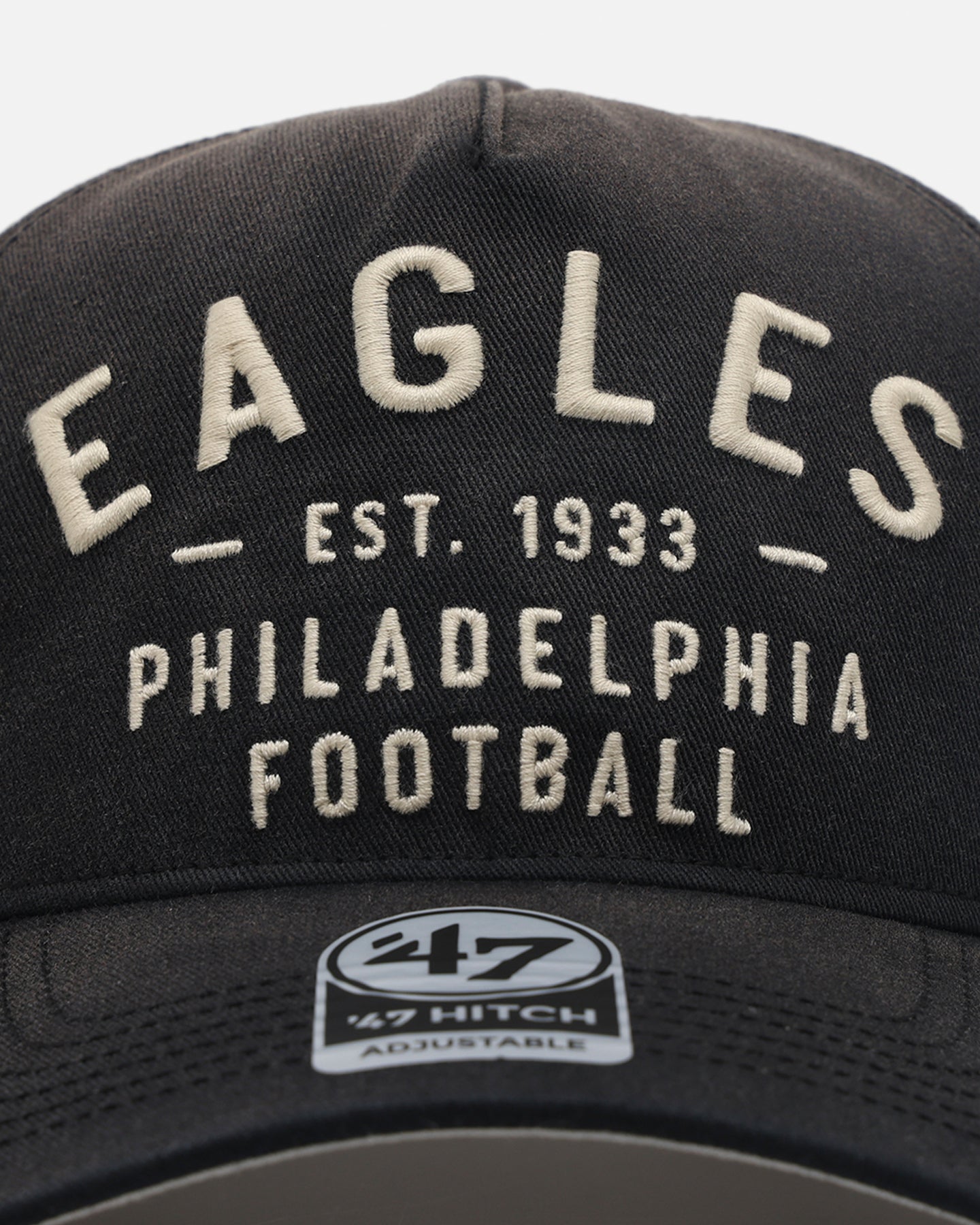 47 Brand Philadelphia Eagles Dusted 47 Hitch Snapback Black Hat - Adjustable Baseball Cap for Men & Women - Perfect for Game Day, Sports Events & Casual Wear