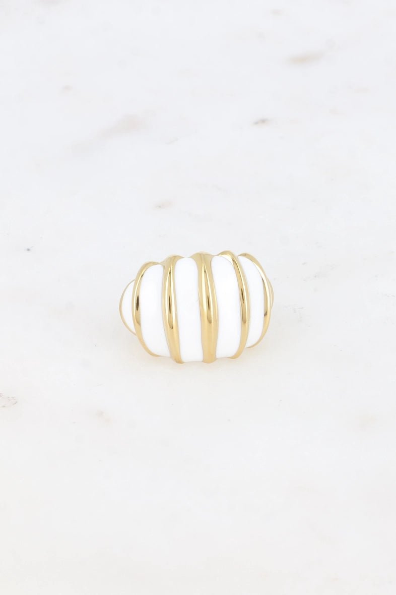 Playa Ring - Enamel and Striped Picot Effect Jewelry for Women | Perfect for Beach Parties, Summer Outfits & Casual Wear