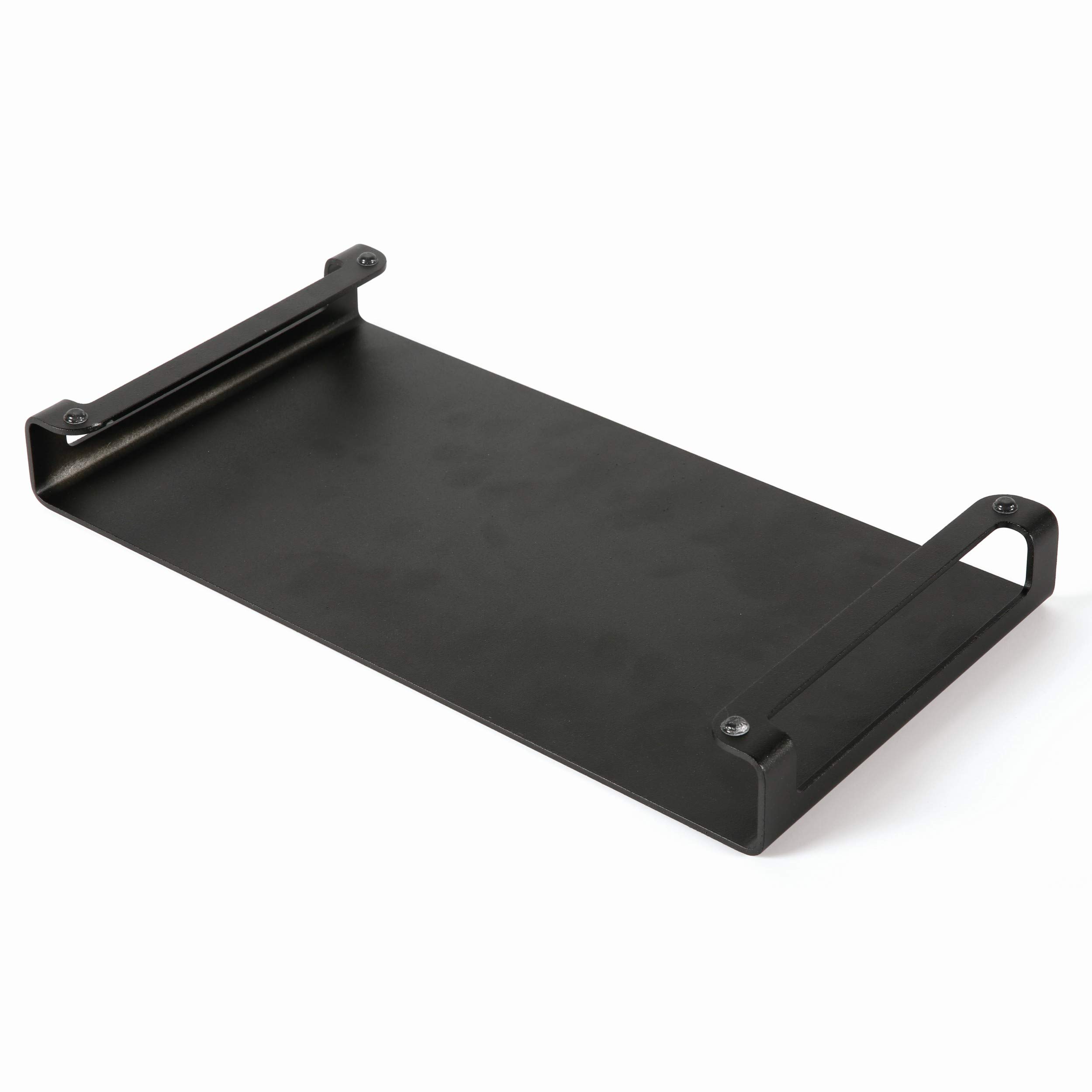 Universal Monitor Stand with 31 lbs Capacity - Heavy Duty Aluminum Metal Shelf Organizer for Office Desk & TV Mounting (Black, 2 Pack) - Perfect for Home Office Setup & Entertainment Center Organization