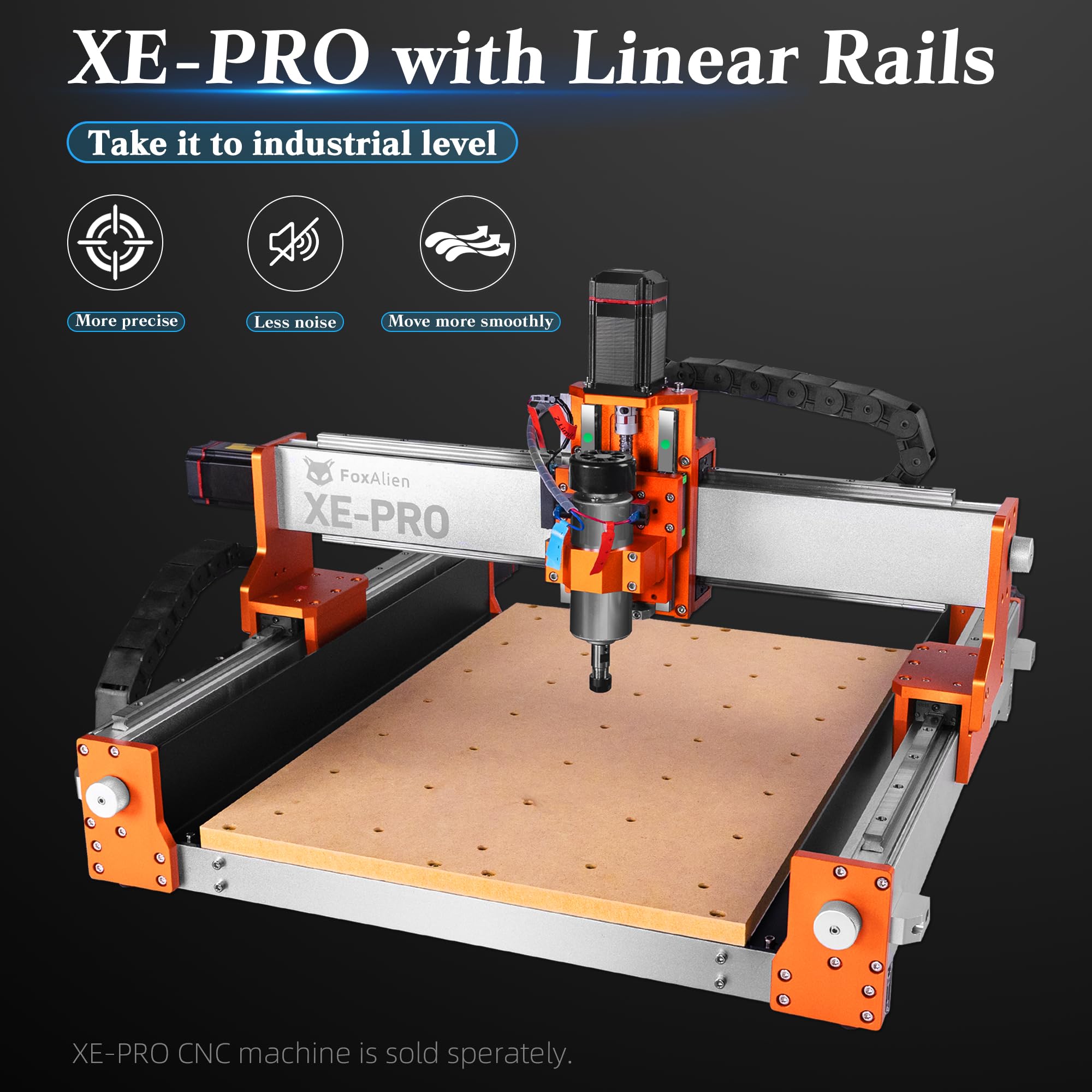 FoxAlien X & Y Axis Linear Rails Upgrade Kit for XE-PRO CNC Router Machine - High Precision CNC Parts for Woodworking, Metal Engraving & DIY Projects