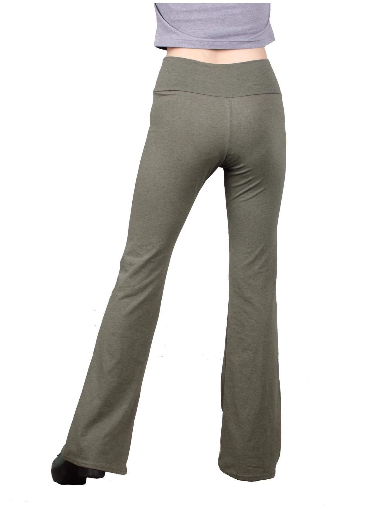 LOFBAZ Women's High Waist Yoga Pants - Fold Over Cotton Workout Leggings for Running, Gym & Lounge Wear