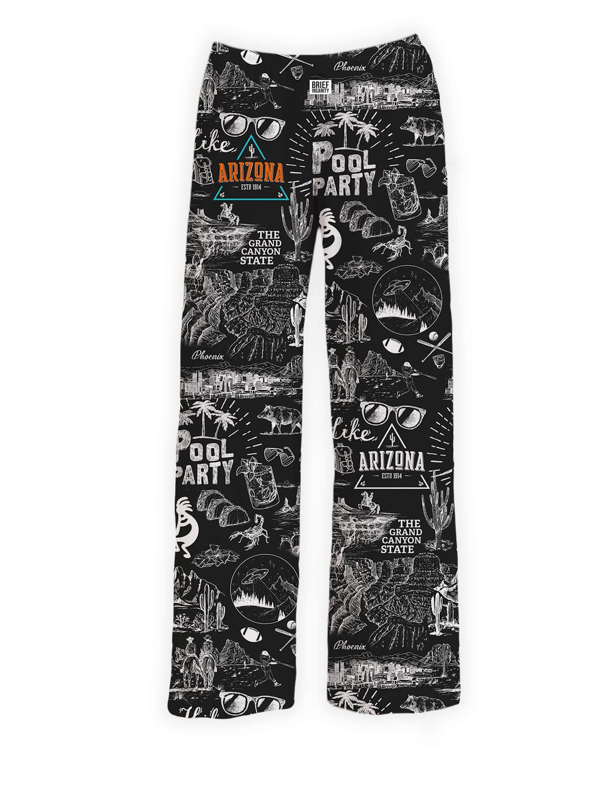 BRIEF INSANITY Unisex Lounge Pajama Pants - Soft & Comfortable Loungewear with State & City Chalk Design | Perfect for Relaxing at Home, Lounging, Yoga & Sleepwear