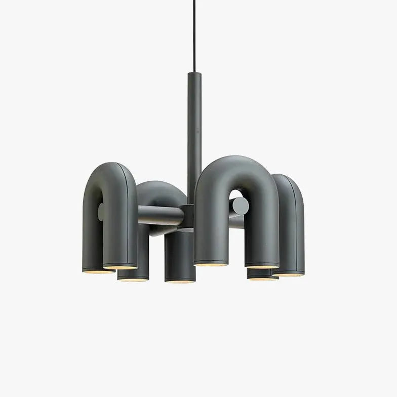 Modern U-Shaped Black Tube Pendant Light - Sleek Industrial Design for Kitchen Island, Dining Room, and Living Room Lighting