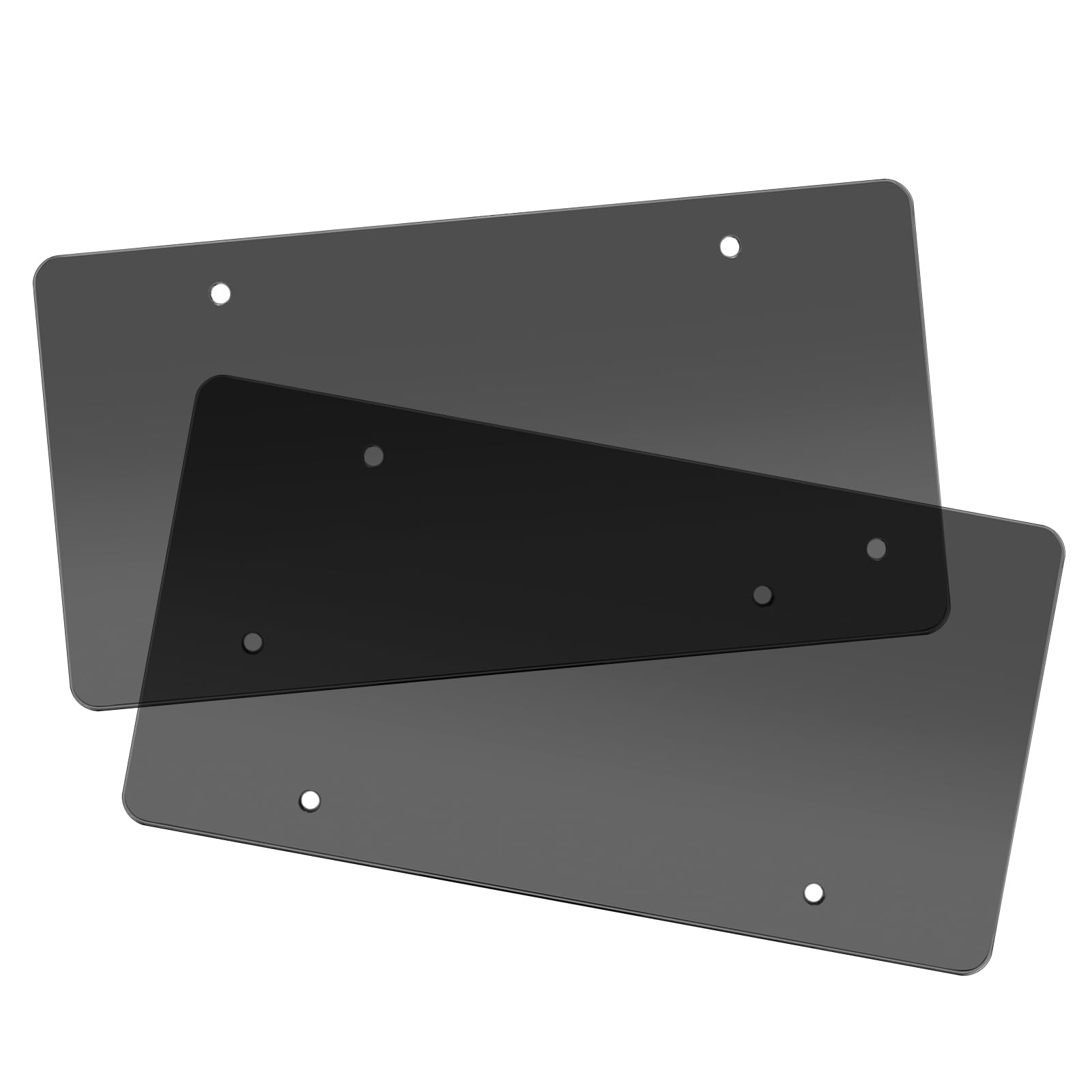 EWBN Smoke Tinted License Plate Covers - 2 Pack Black Flat Bubble Design Fits All Standard US Plates | Durable & Stylish Protection for Cars, Trucks & SUVs (Perfect for Night Driving & Privacy)