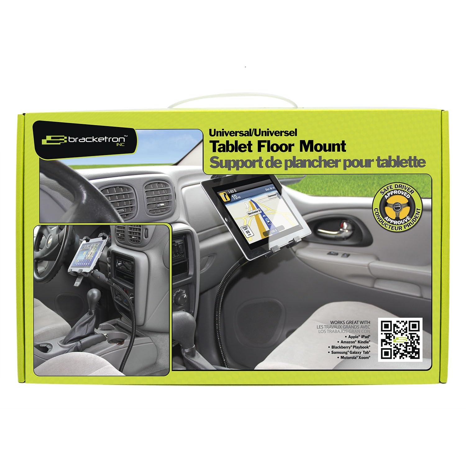 Bracketron Universal Tablet Floor Stand - Adjustable Holder for iPad, Samsung Galaxy, and Large Phablet Smartphones (Model TMF-382-BX) | Perfect for Home, Office, and Retail Display Use