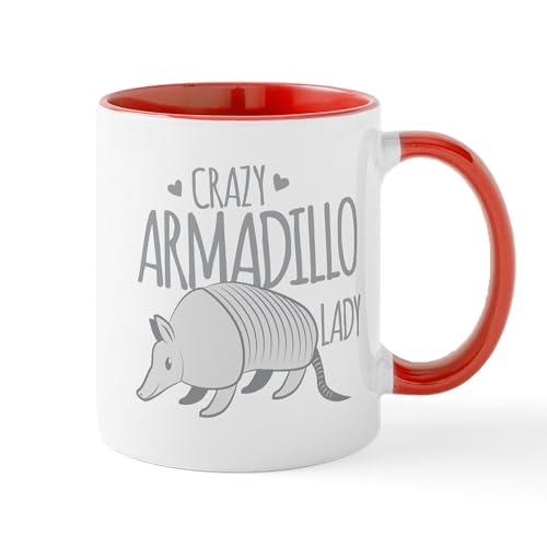 White/Red Inside - Crazy Armadillo Lady Mugs