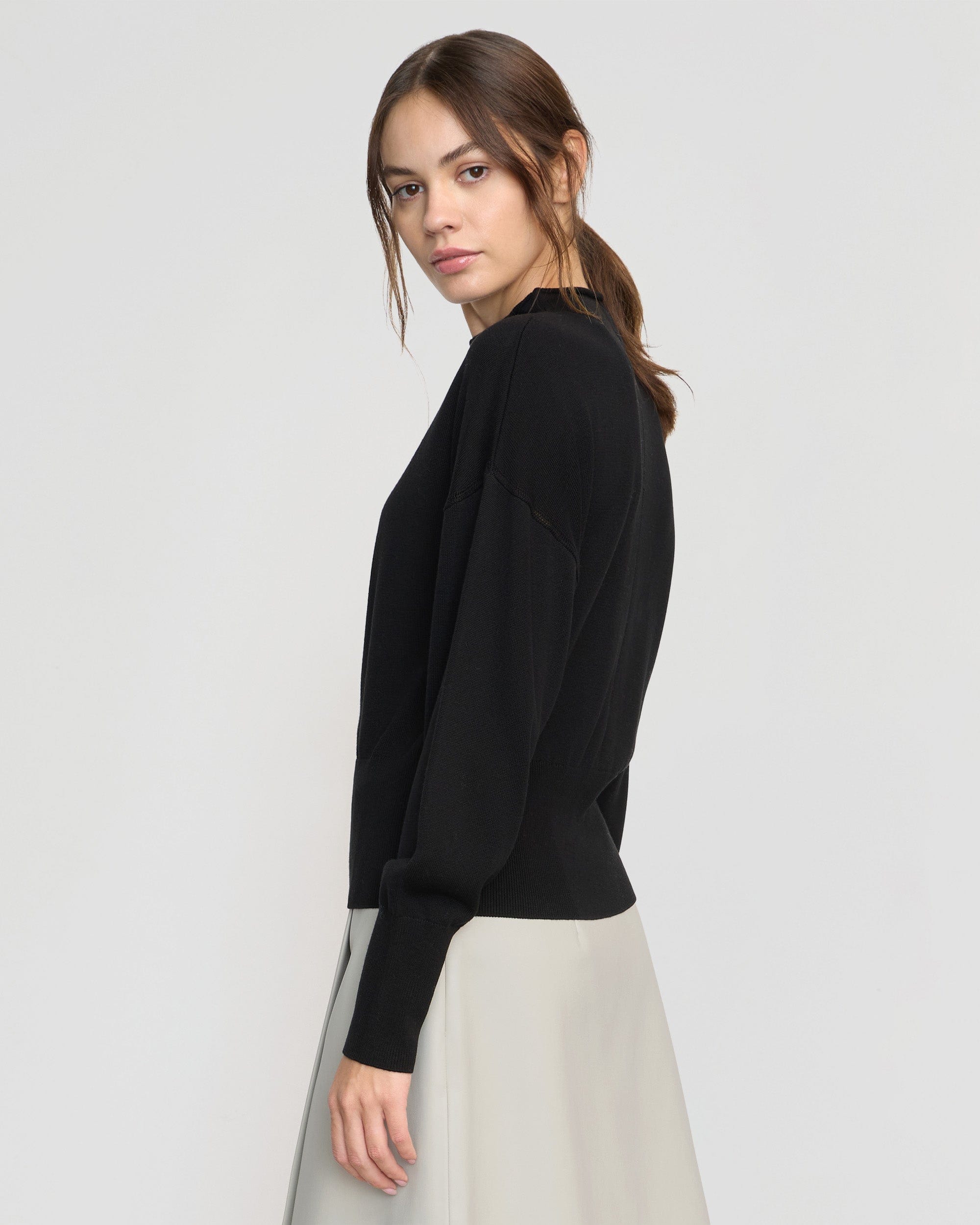 Jillian Pointelle Tencel Wool Sweater for Women - Soft Breathable Knit Pullover - Perfect for Fall & Winter Layering, Office Wear & Casual Outfits