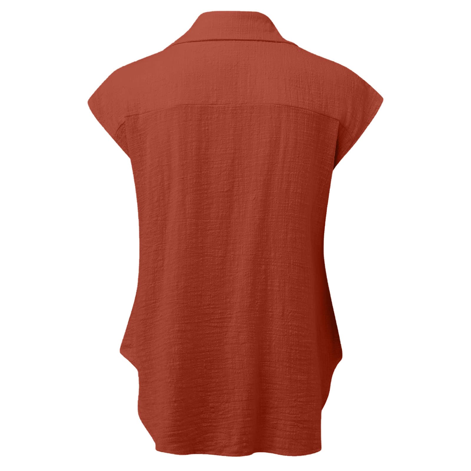 Women's Casual Cotton Linen Short Sleeve Blouses - Trendy 2024 Summer Tops, Loose Fit T-Shirts for Work, Date & Vacation