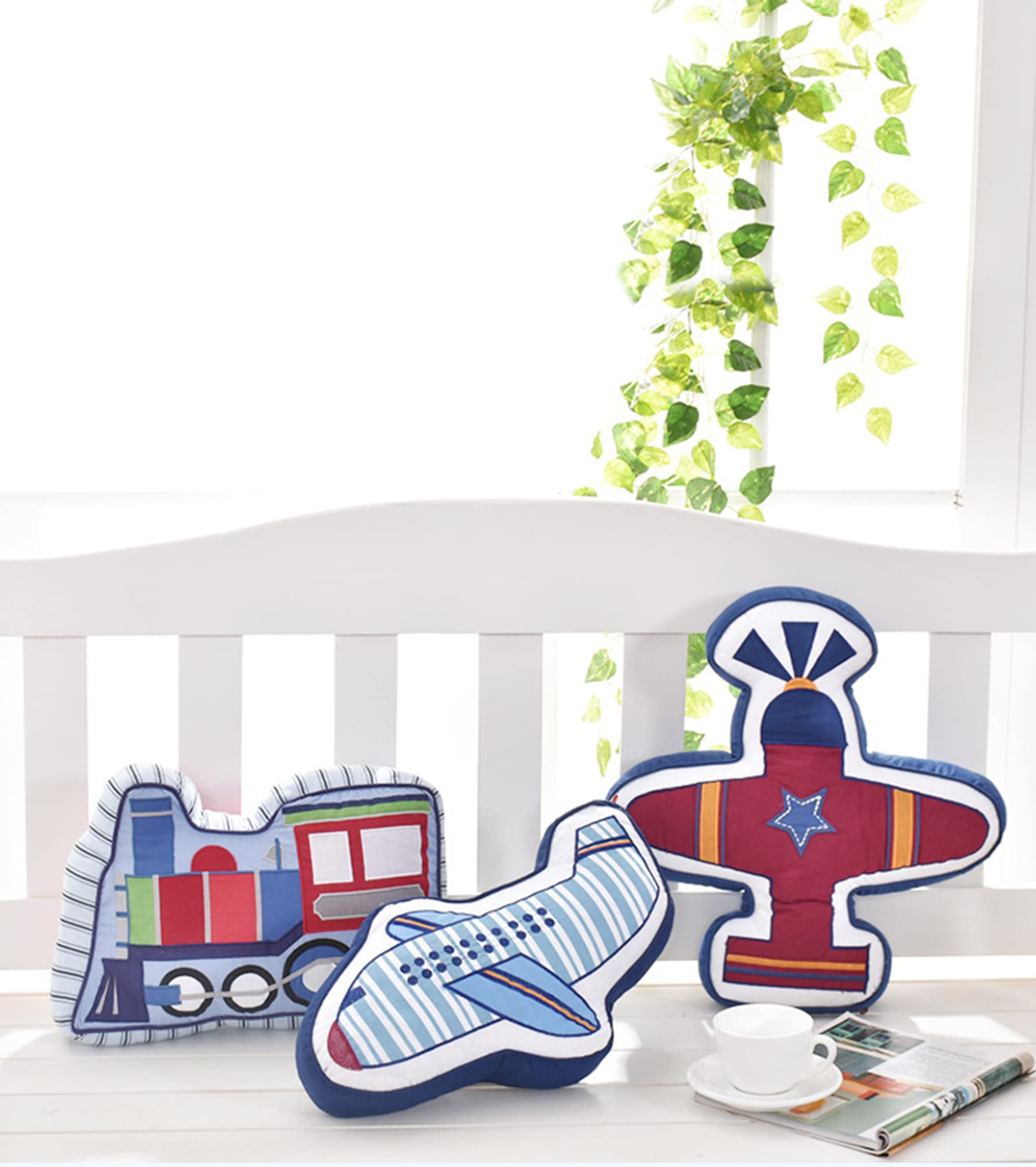 ABREEZE Airplane Shaped Pillow - Cute Decorative Throw Pillow for Kids' Room, Bed, Sofa & Chair - Perfect for Nursery Decor, Travel Gifts & Plane Themed Bedroom Accessories