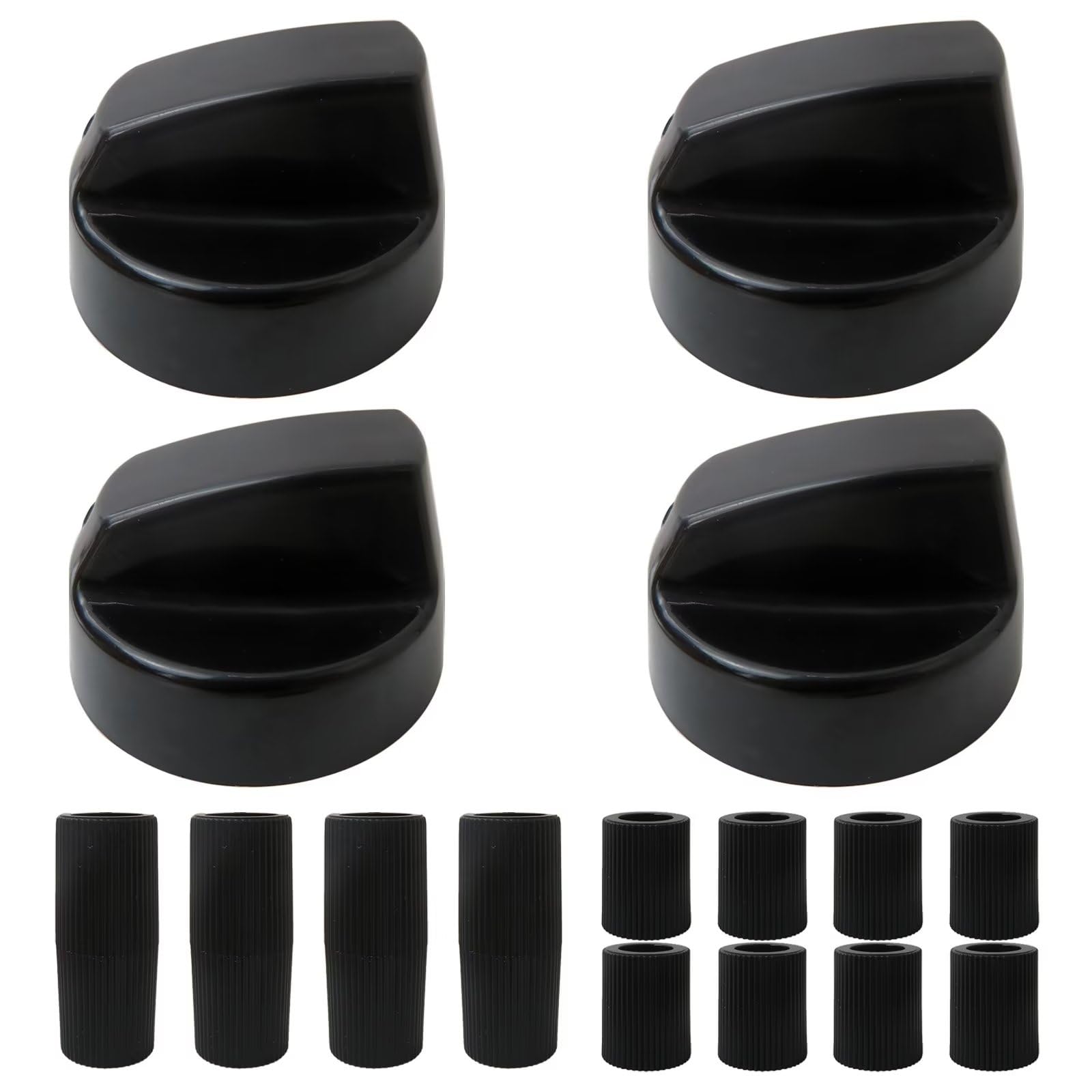 4 Pack Universal Gas Stove Control Knobs with 12 Adapters - Durable Plastic Replacement Knobs for Oven, Stove, Range - Perfect for Kitchen Appliance Repair & DIY Upgrades