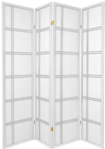 4 Panel Double Cross Room Divider Screen - Black Privacy Partition for Home, Office, Studio & Event Spaces - Freestanding Decorative Room Separator