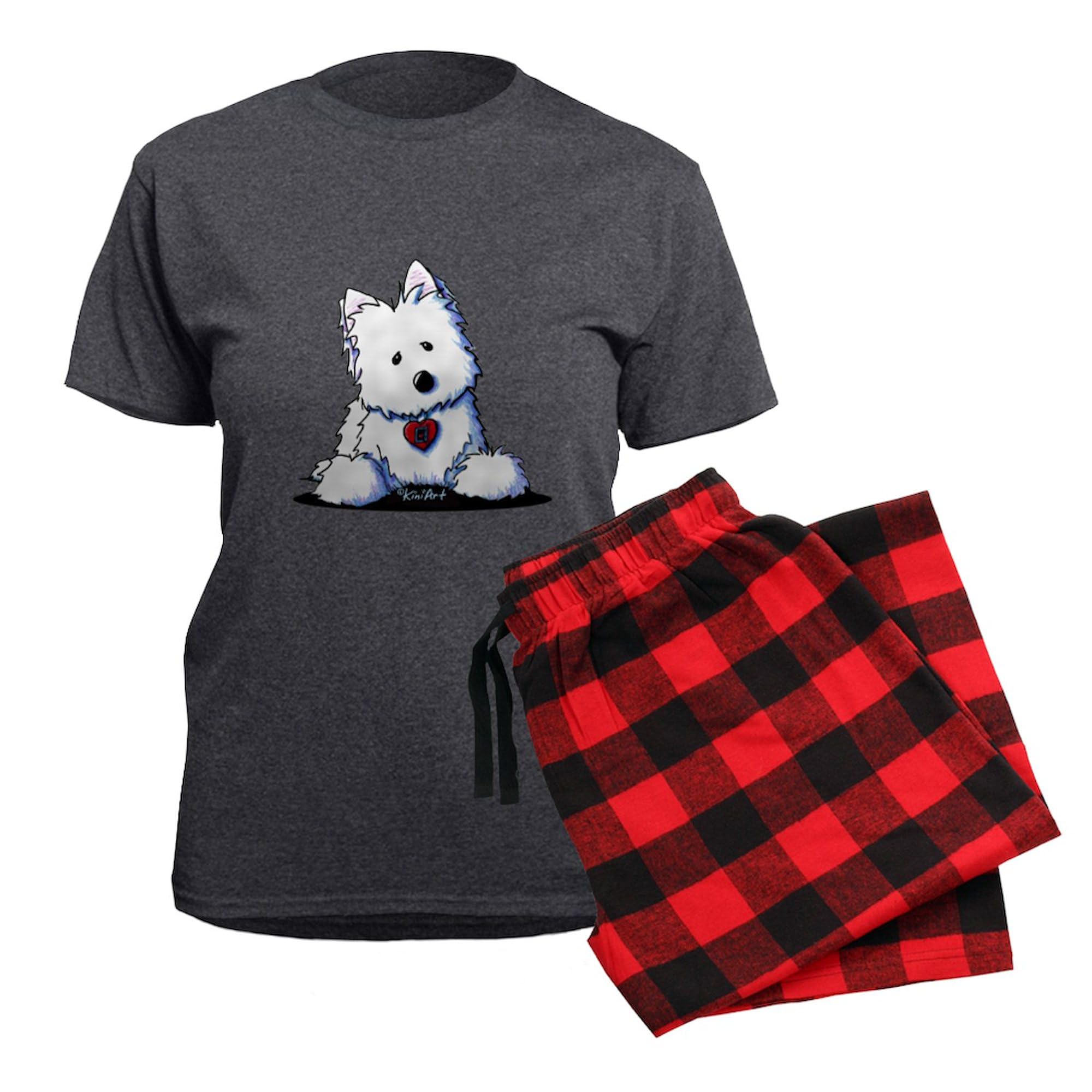 Westie Dog 'Doorway To My Heart' Women's Pajama Set - Charcoal Grey Cotton Sleepwear for Dog Lovers | Cozy Lounge & Sleepwear for Women
