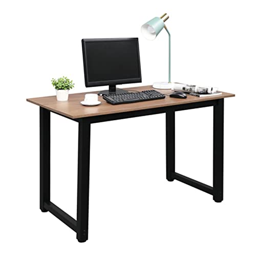 Easy to Install Universal Computer Desk - Sturdy Study Table for Students & Teachers in Brown & Black - Perfect for Home Office, Dorm Room & Online Classes