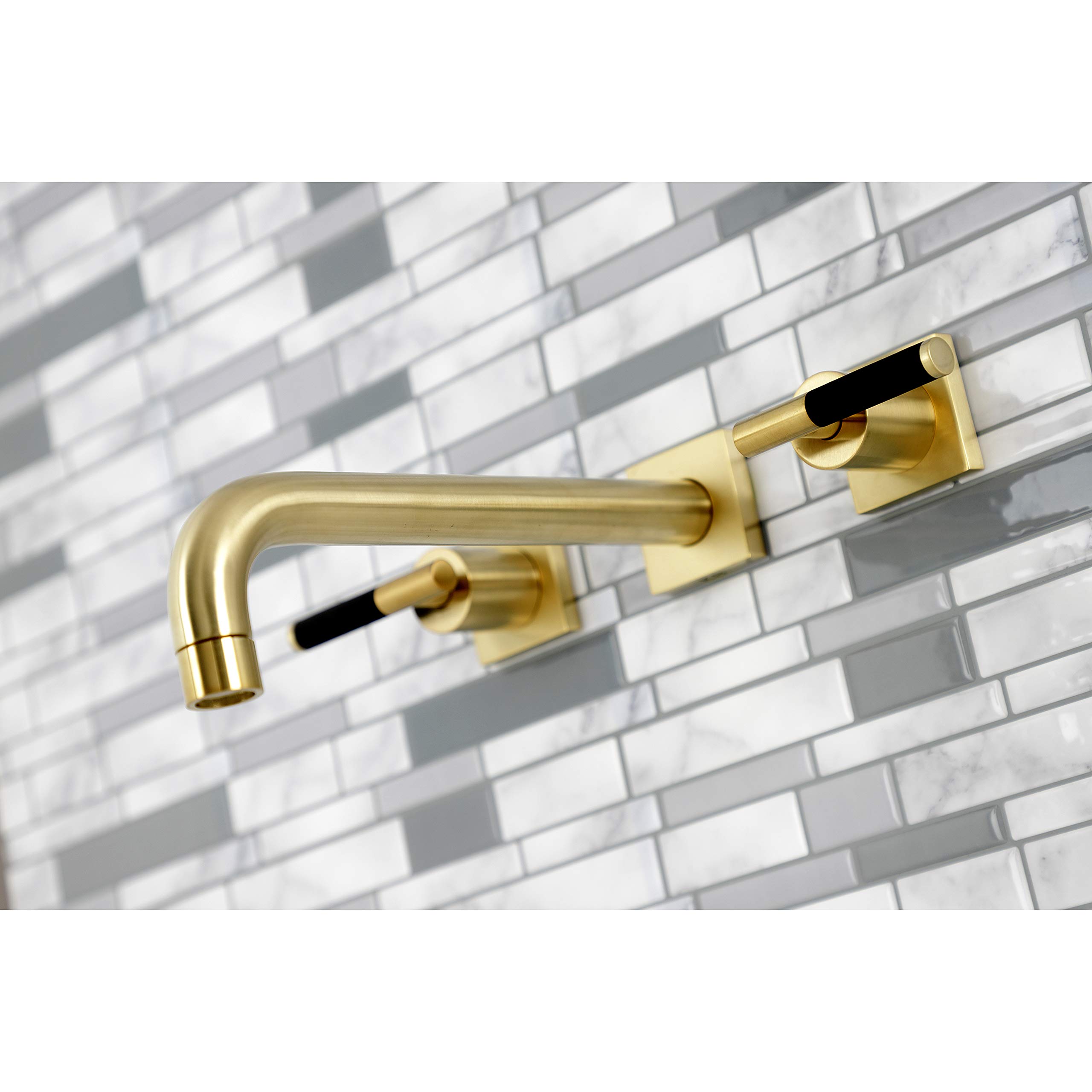 Kingston Brass KS6027CKL 10-Inch Brushed Brass Kaiser Tub Faucet - Perfect for Bathroom Renovation & Luxury Spa Experience