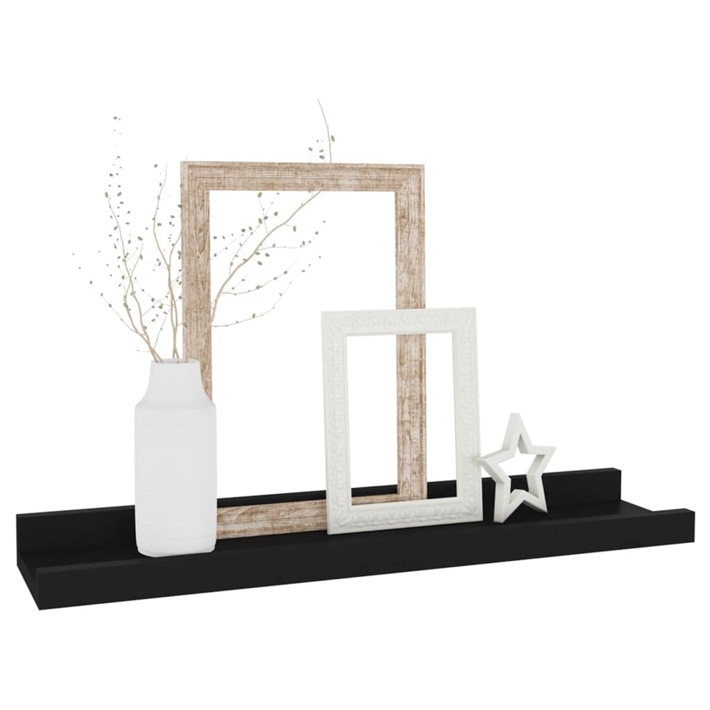 4-Pack Black Floating Wall Shelves 15.7x3.5x1.2 Inch - Modern Wall Mounted Display Ledges for Living Room, Bedroom, Office - Perfect for Books, Photos, Decor & Small Plants
