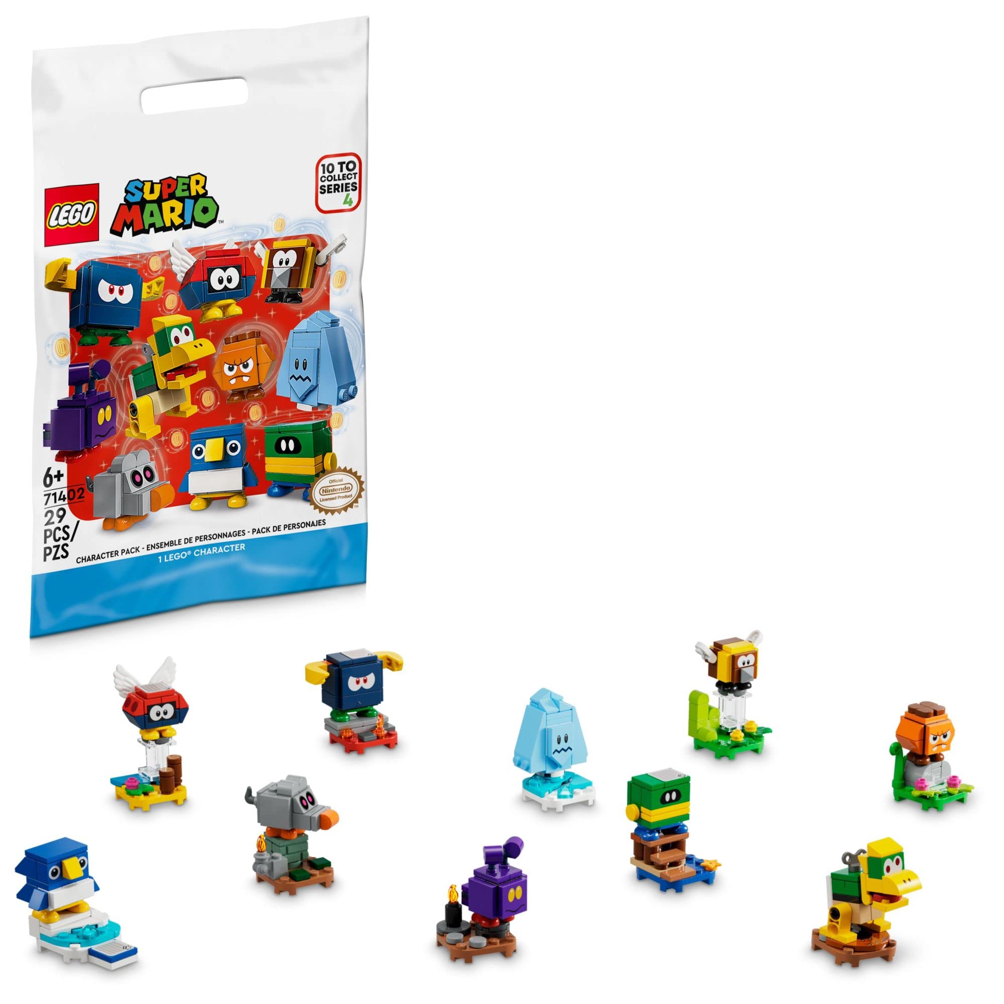 **LEGO Super Mario Character Packs – Series 4 71402 Building Kit | Collectible Toy Gift for Kids Ages 6+ | Compatible with Starter Course Playsets (71360 & 71387) | Interactive Play for Creative Fun at Home or Parties**