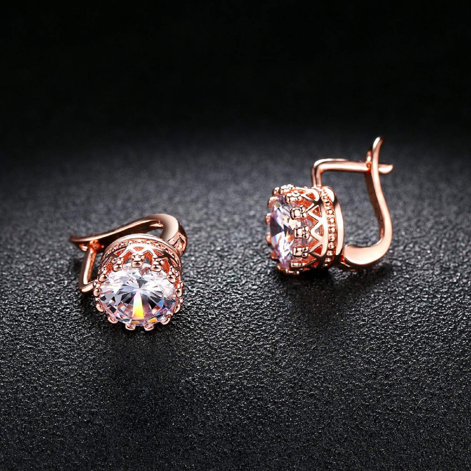 XINQI Rose Gold Dangle Drop Stud Earrings for Women & Teen Girls | Elegant Fashion Jewelry for Parties, Dating & Daily Wear