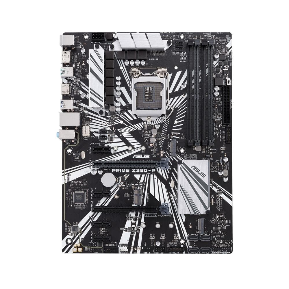 ASUS PRIME Z390-P LGA 1151 ATX Motherboard - Intel Z390 Chipset, DDR4 Support, Dual M.2, USB 3.1 Gen2 - Perfect for Gaming PC Builds & High-Performance Workstations
