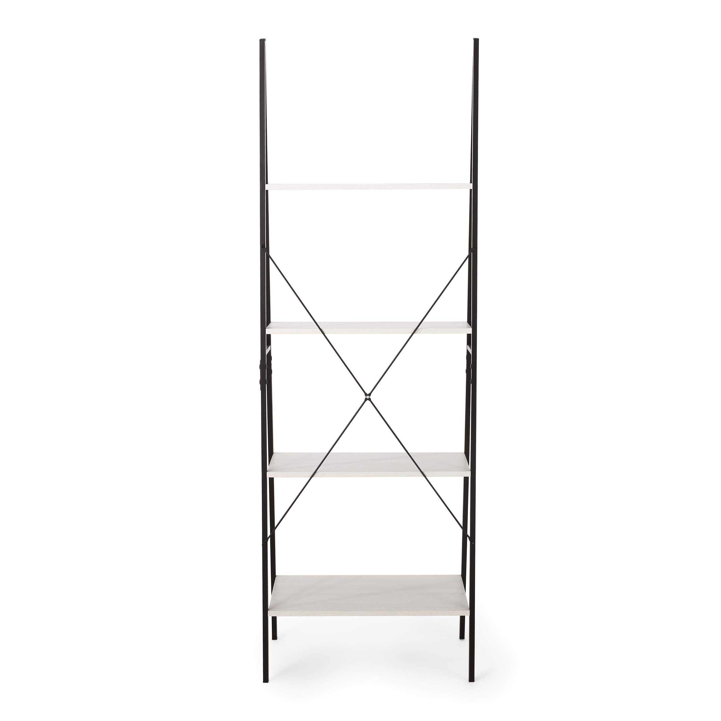 Christopher Knight Home Newnan 5-Shelf Bookcase in Black & White - Stylish Storage for Living Room, Office, or Study