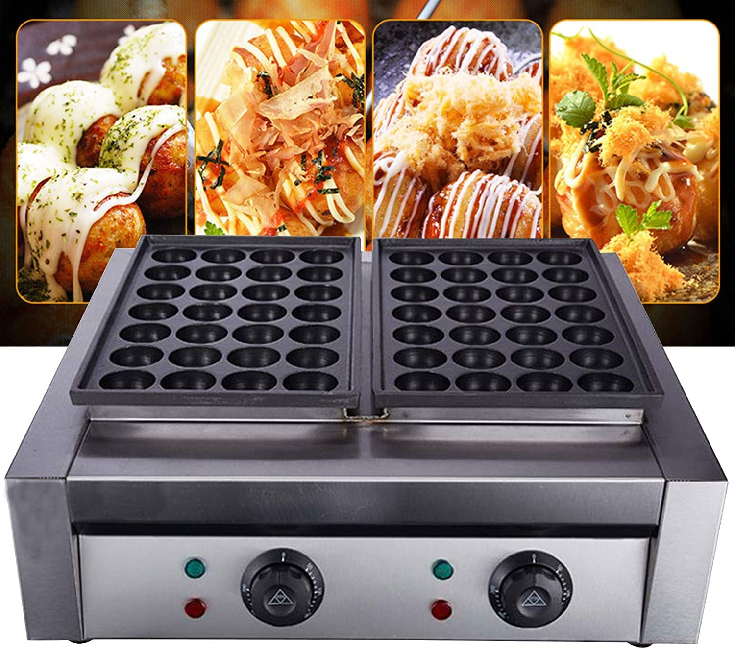 Electric Non-Stick Takoyaki Maker Machine - 56 Ball Capacity for Octopus Balls, Meatballs & Snacks - 4000W Fast Heating, Easy to Clean - Perfect for Home Kitchen, Parties & Street Food Business