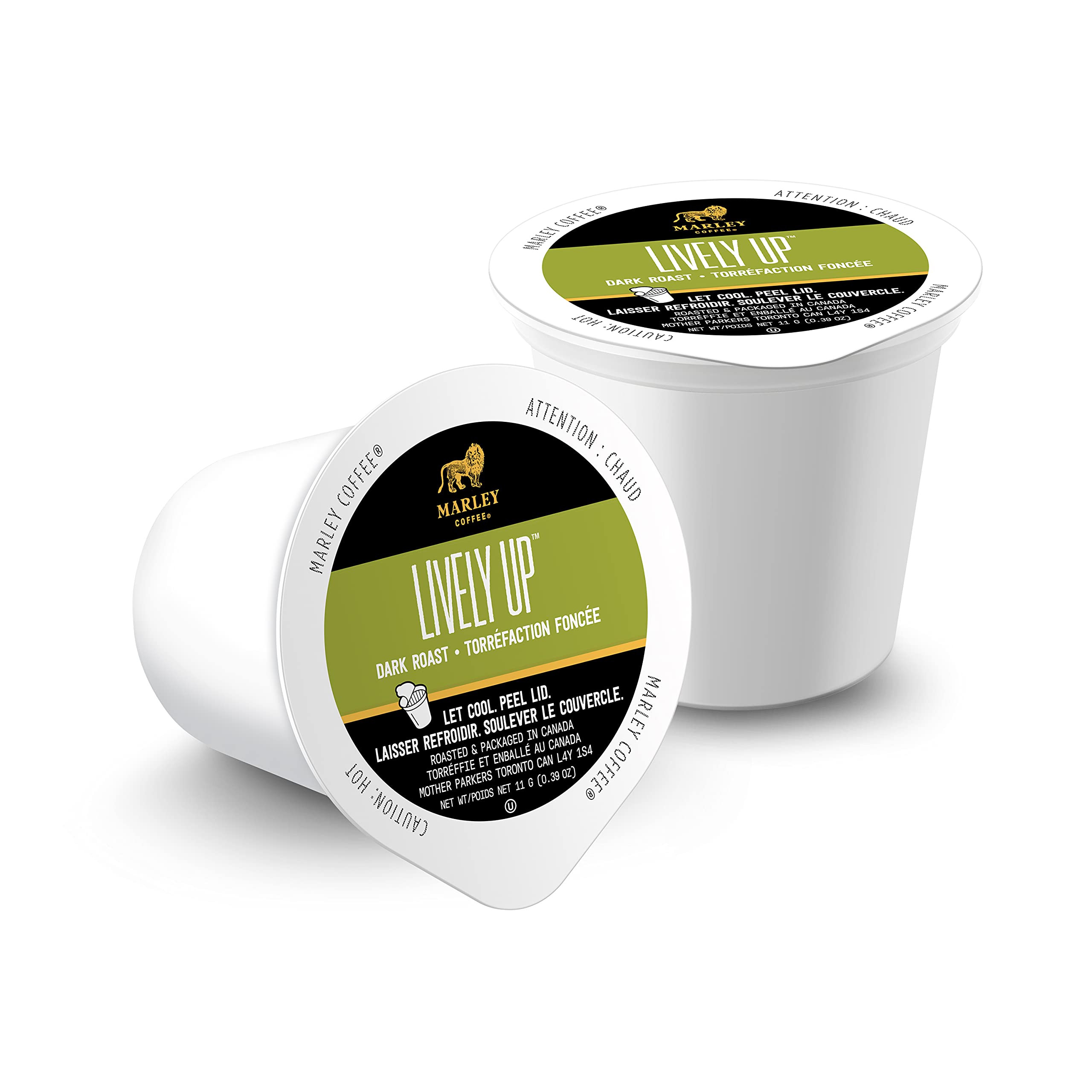 Marley Coffee Lively Up Dark Roast - Fair Trade Certified K-Cup Pods for Keurig Brewers, 72 Count (6 Packs of 12) - Bold & Smooth Coffee for Home, Office or Gifting