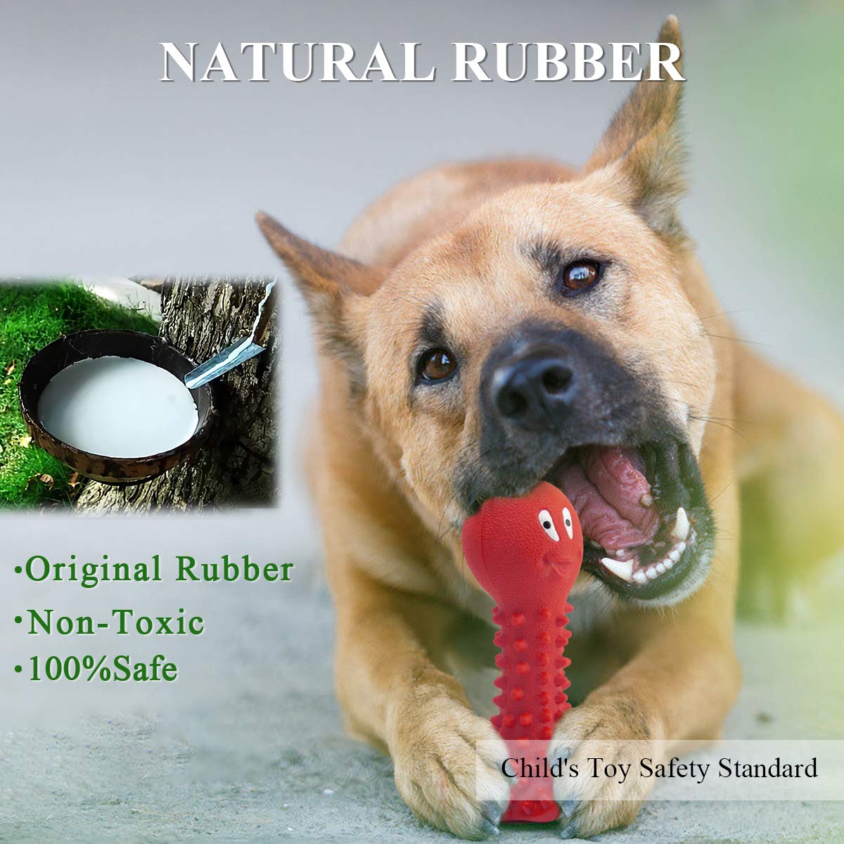 Durable Natural Rubber Dog Chew Toys for Aggressive Chewers - Large & Medium Breed Dog Toys for Strong Chewers | Perfect for Playtime, Training & Teething Relief