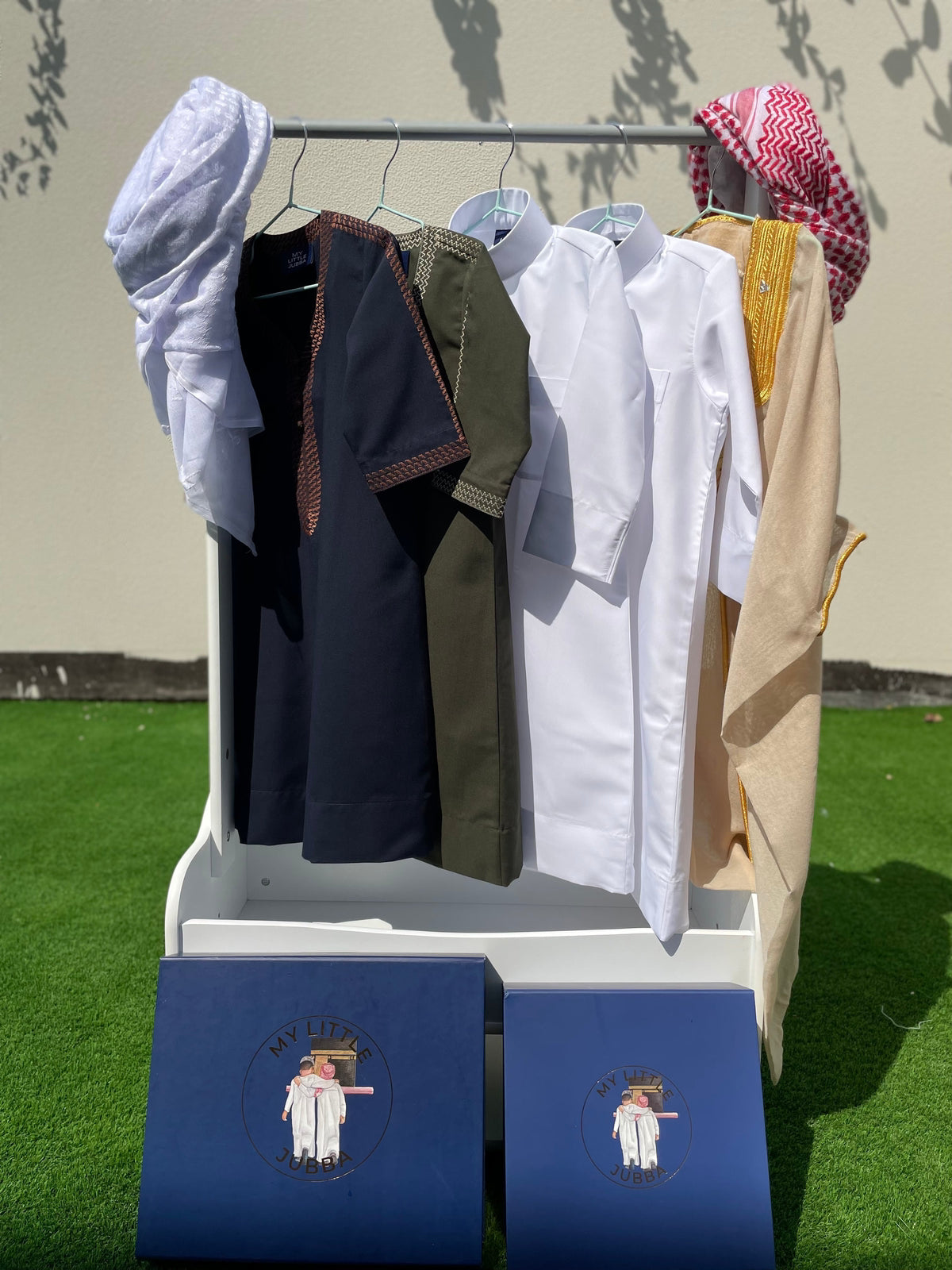 Royal Baby Boy Thobe Gift Set | Beige Bisht for 0-12 Months | 10-Piece Islamic Outfit for Newborns | Perfect for Eid, Aqiqah & Special Occasions
