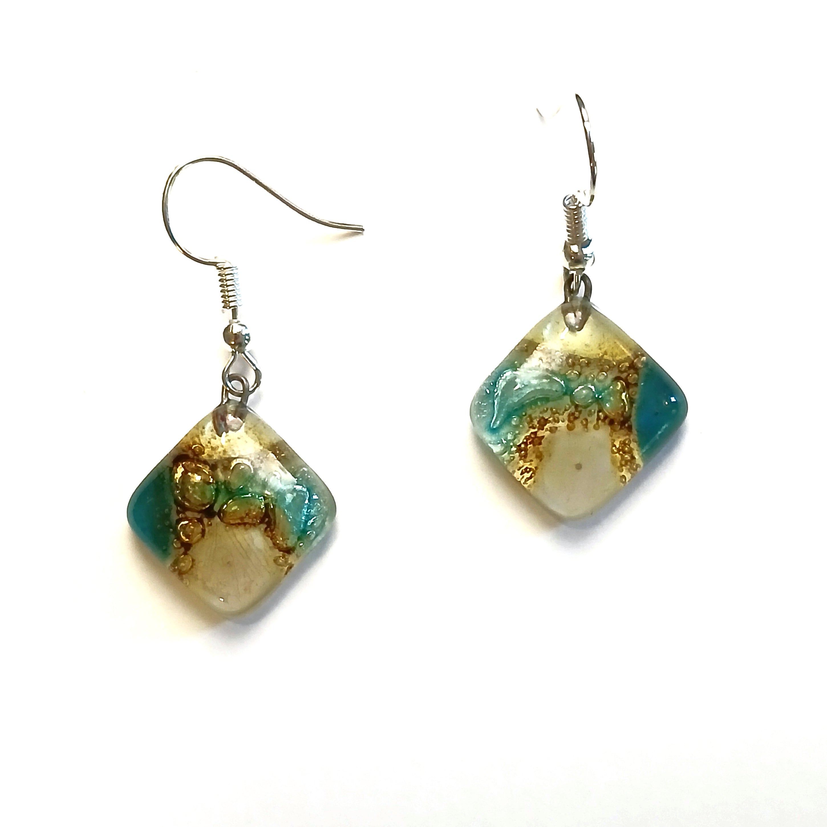 Elegant Glass Earrings with Diamond Accents - Perfect for Weddings, Parties & Special Occasions