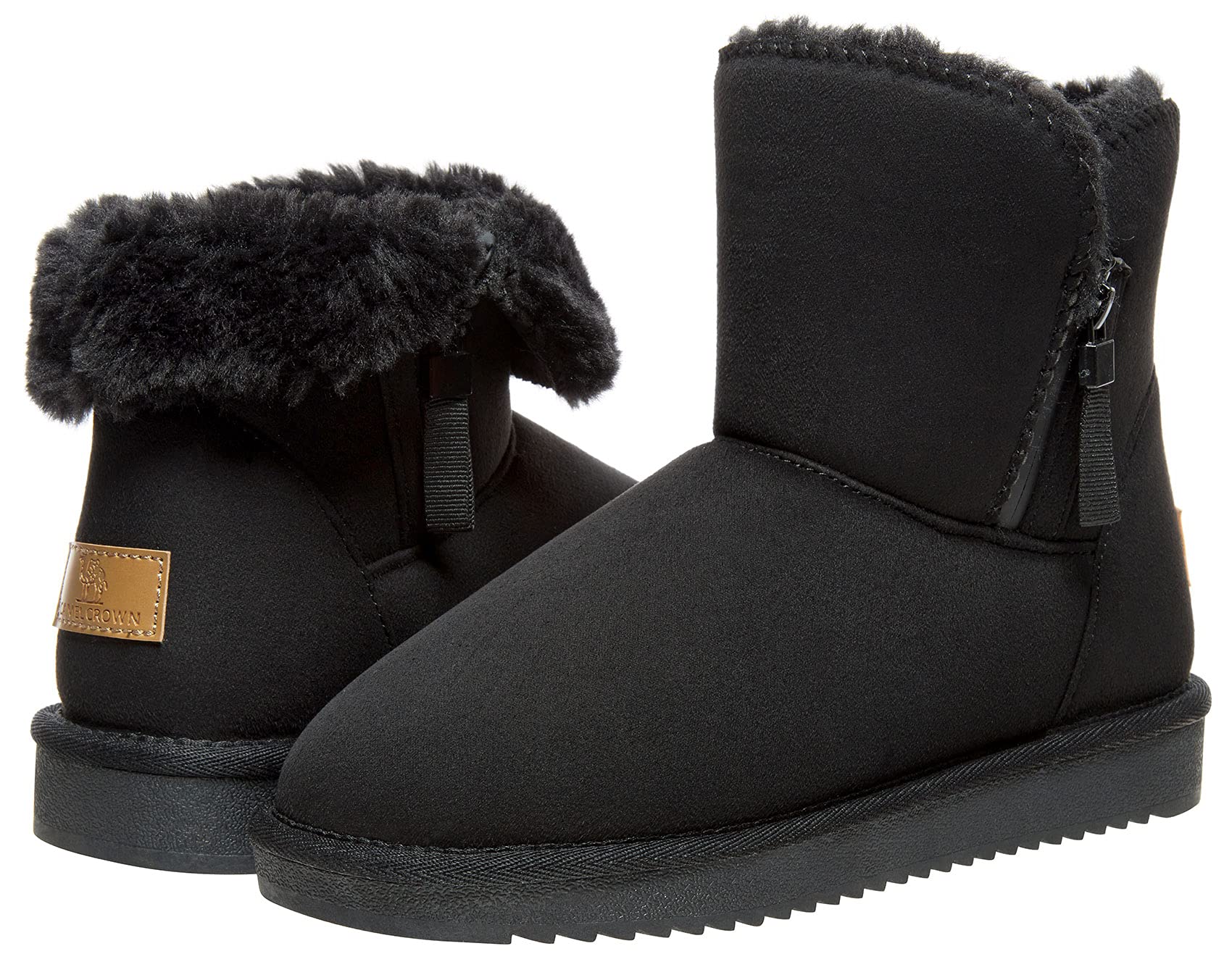 CAMEL CROWN Women's Winter Snow Boots - Warm Foldable Mid-Calf Booties for Outdoor Hiking