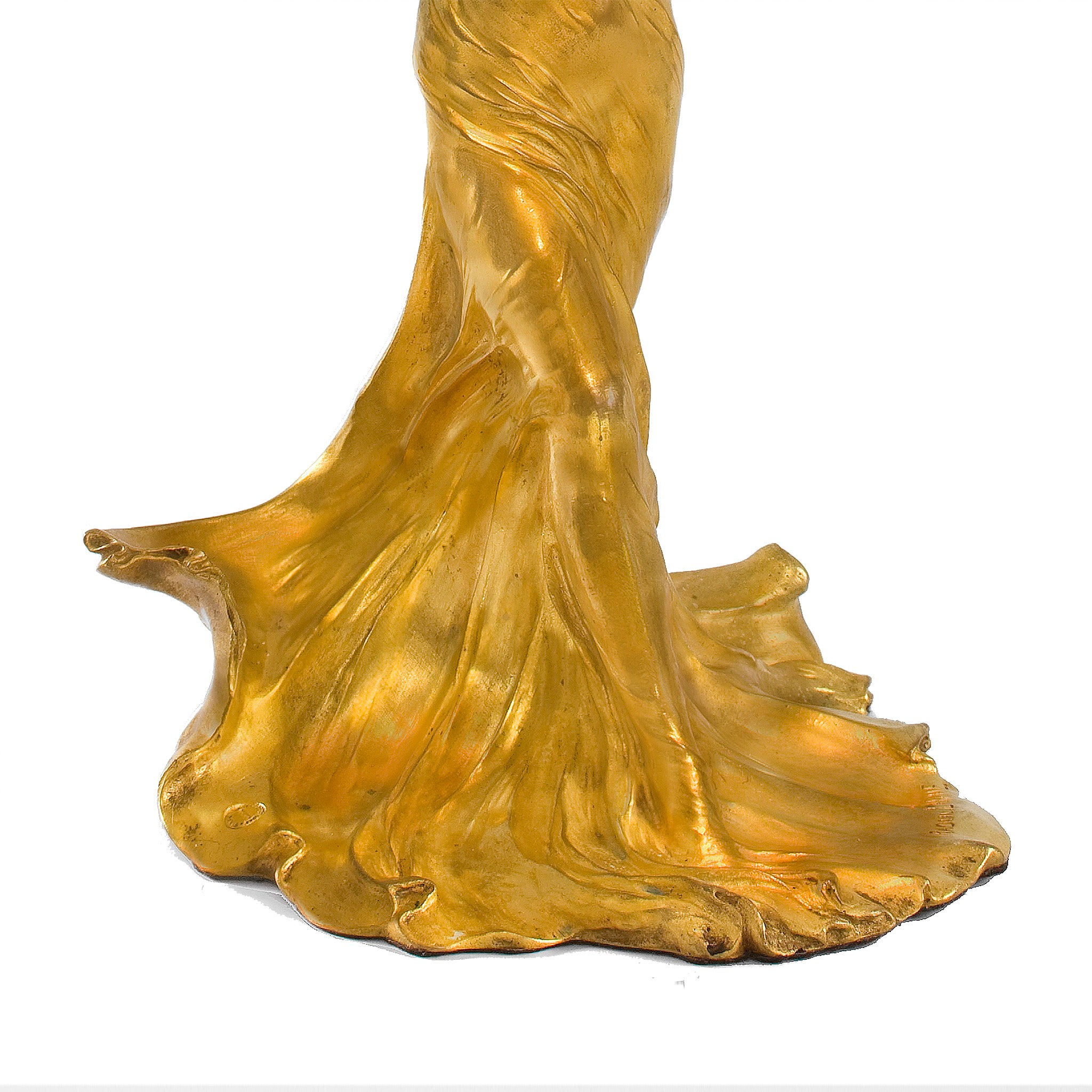 François Raoul Larche Loïe Fuller Gilt Bronze Sculpture with Light - Art Nouveau Figurine for Home Decor, Office Display & Collectible Gift