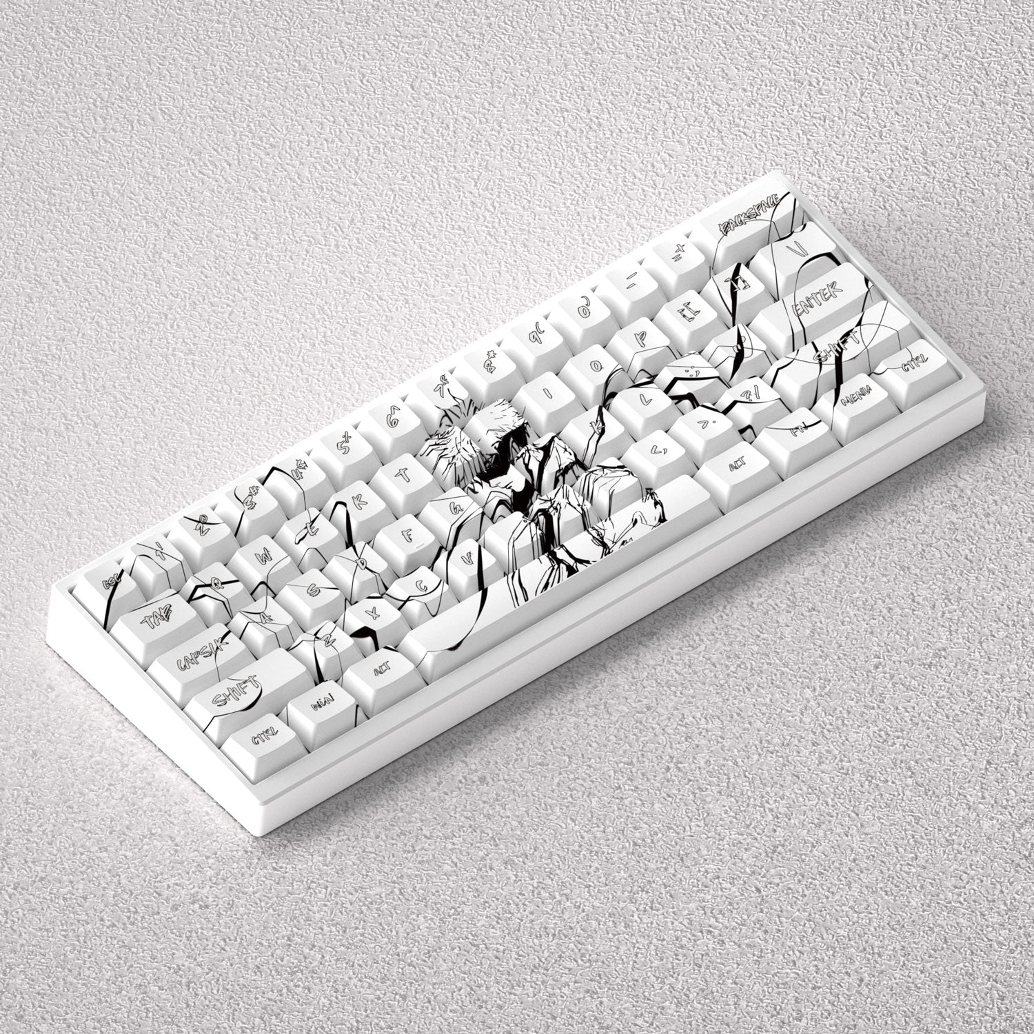 Gojo Satoru Anime Themed PBT Keycap Set - Factory Height for 60% 65% 68% Mechanical Keyboards | Perfect for Gaming, Typing & Custom Keyboard Builds